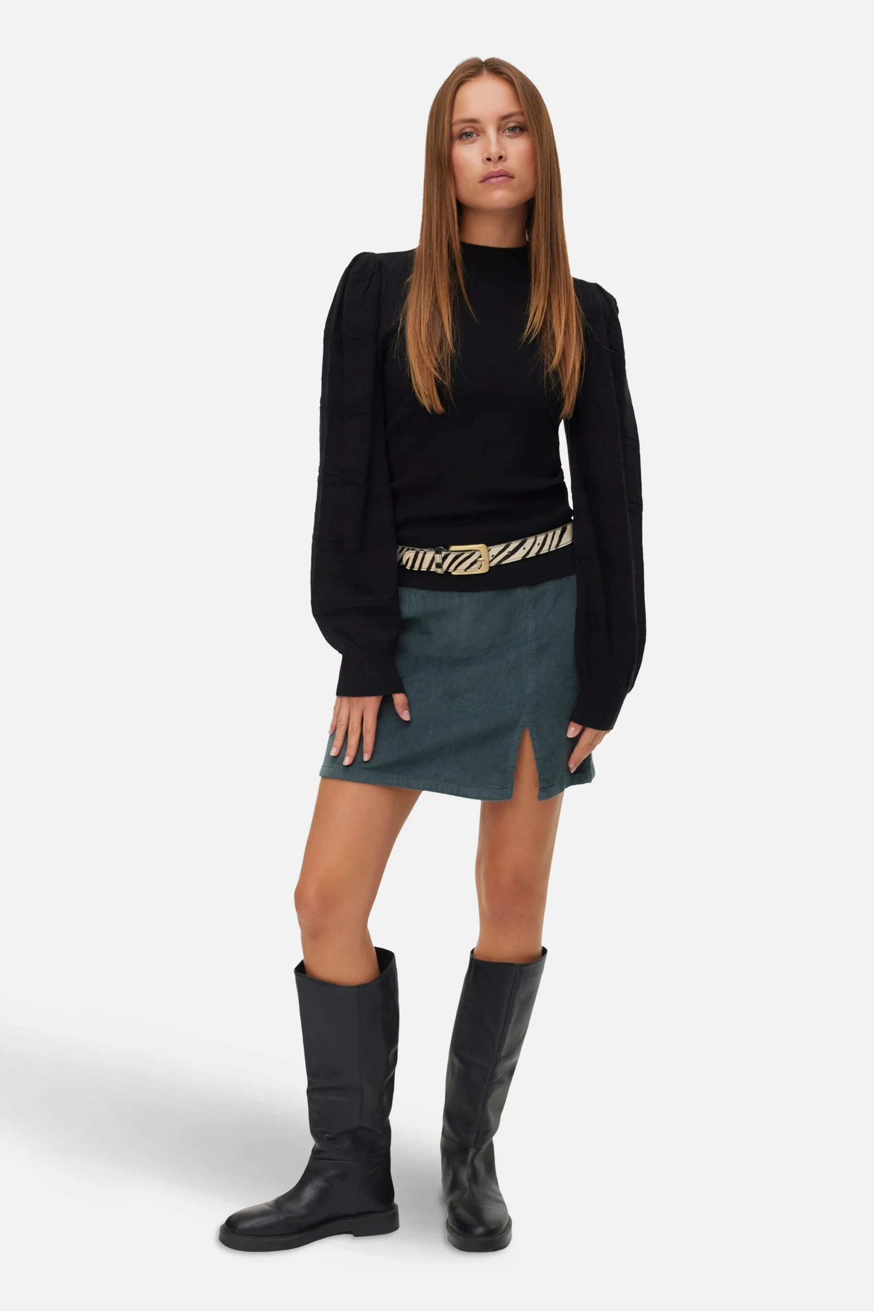 Pull met ronde hals - zwart - Image 2