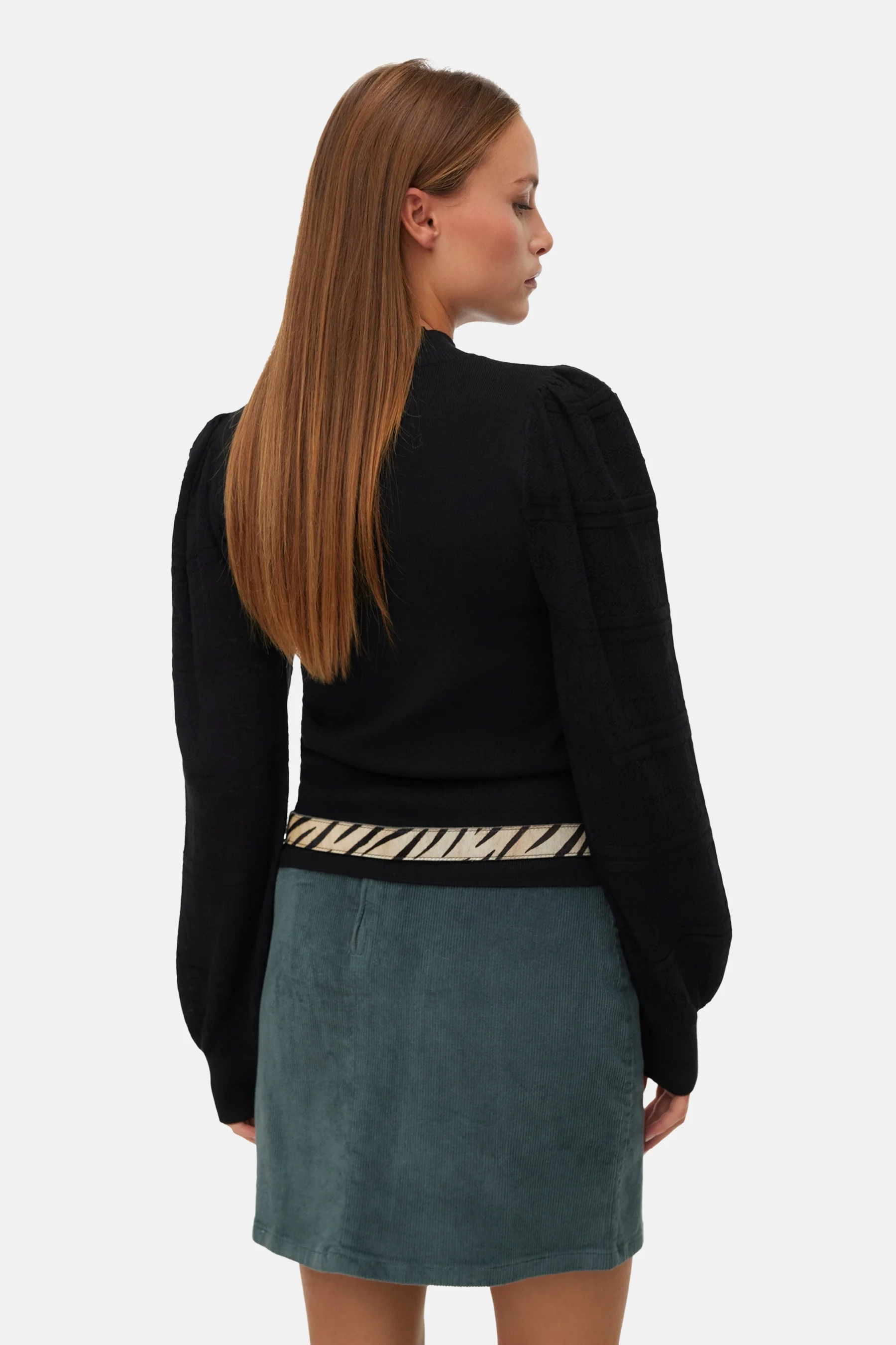 Pull met ronde hals - zwart - Image 3