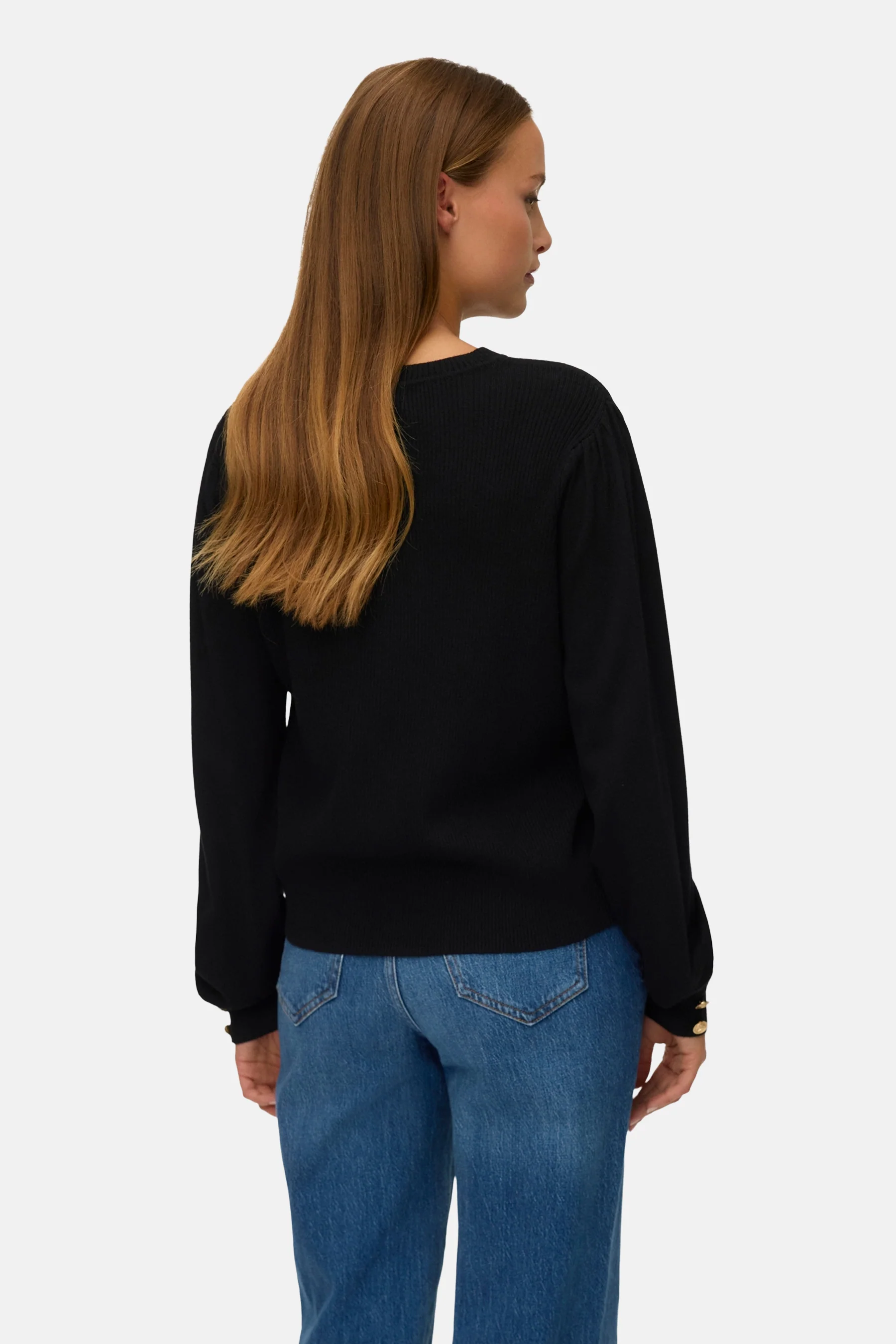 Pull met ronde hals - zwart - Image 3