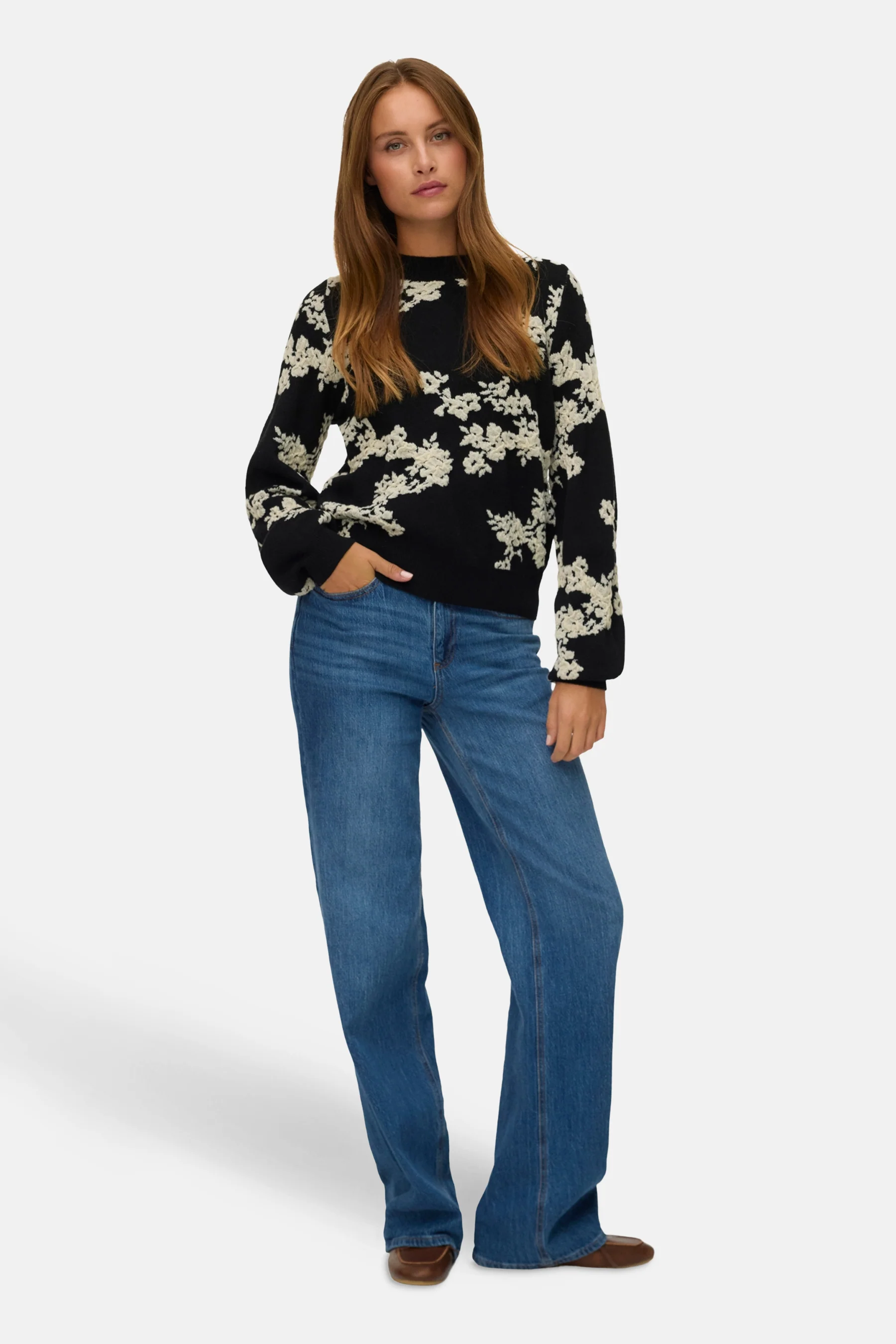 Pull met ronde hals - zwart - Image 2