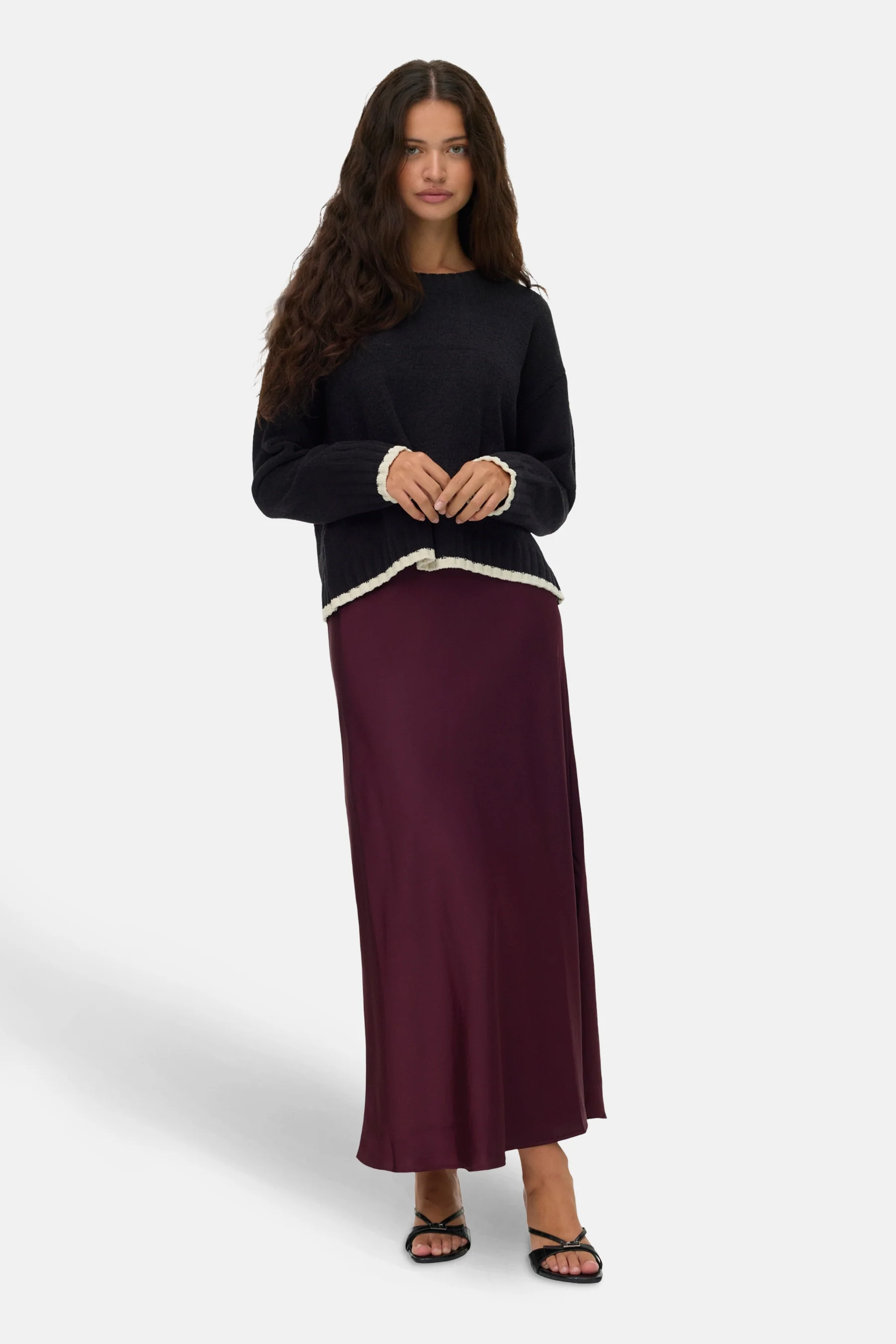 Pull met ronde hals - zwart - Image 2