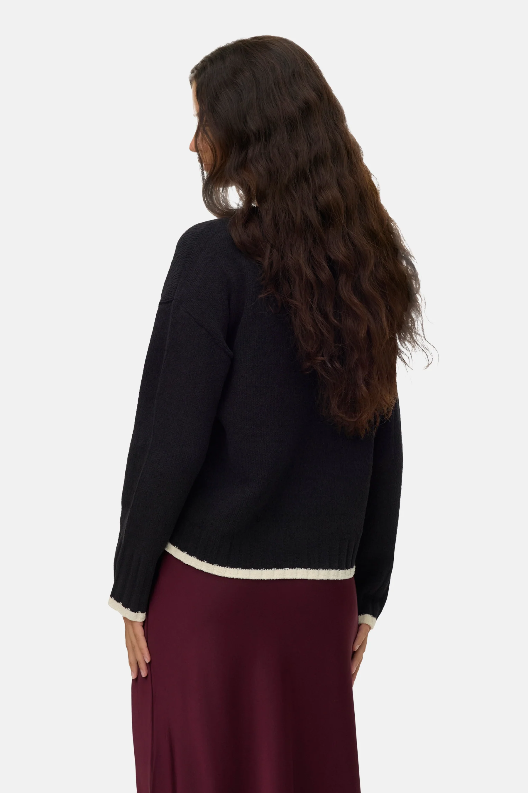 Pull met ronde hals - zwart - Image 3