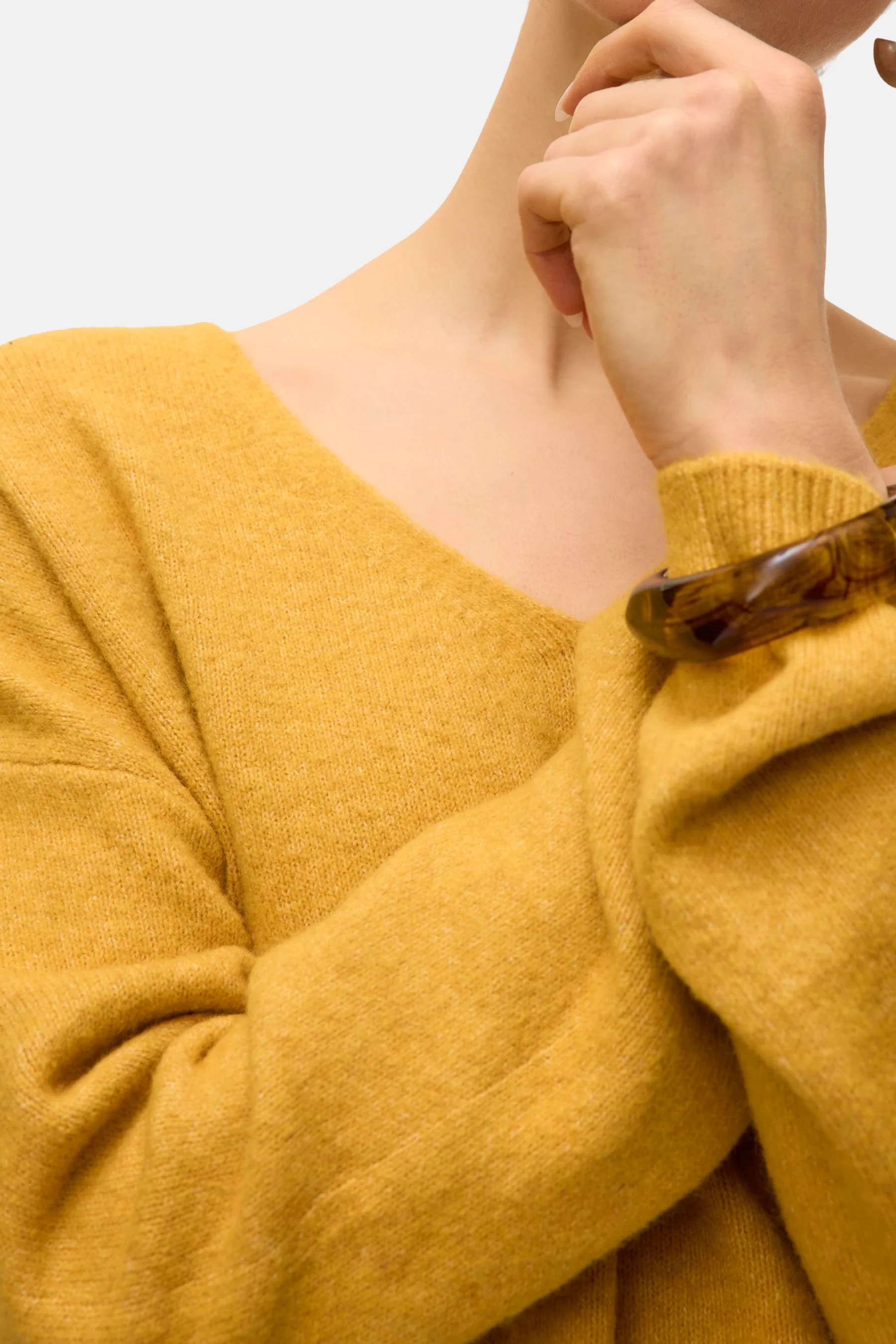 Pull met V-hals - geel - Image 4