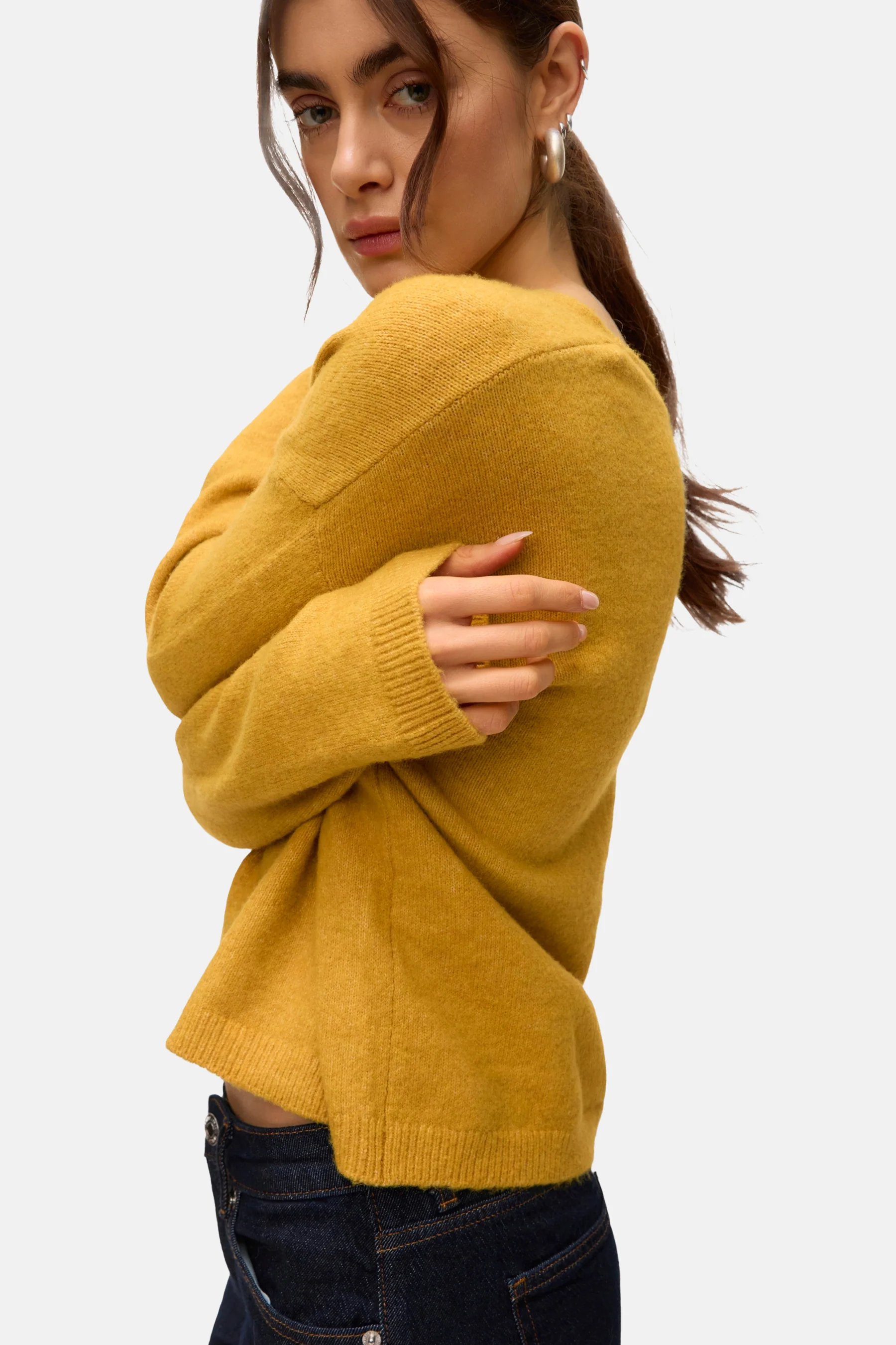 Pull met V-hals - geel - Image 5
