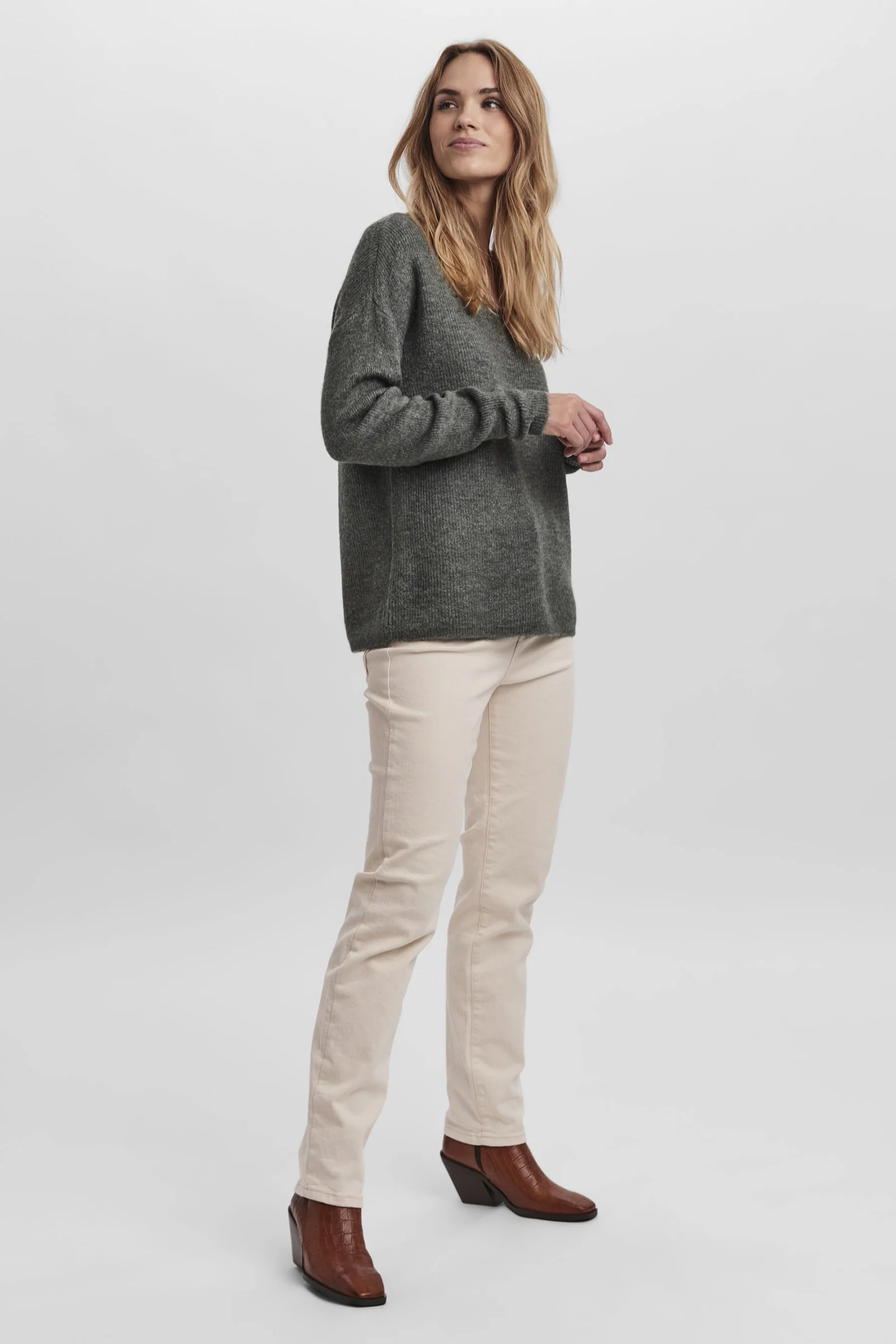 Pull met V-hals - green - Image 2