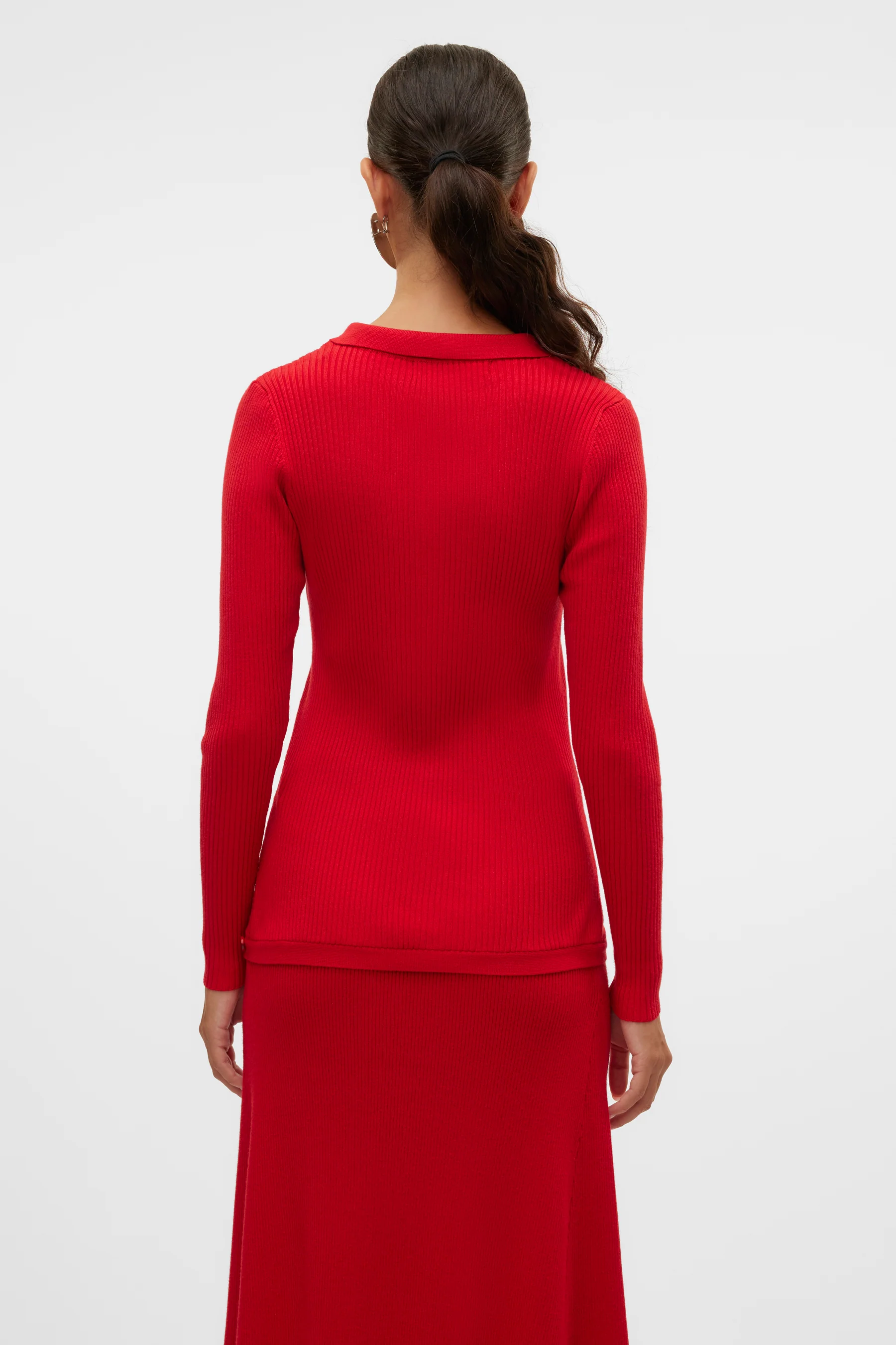 Pull met V-hals - rood - Image 3