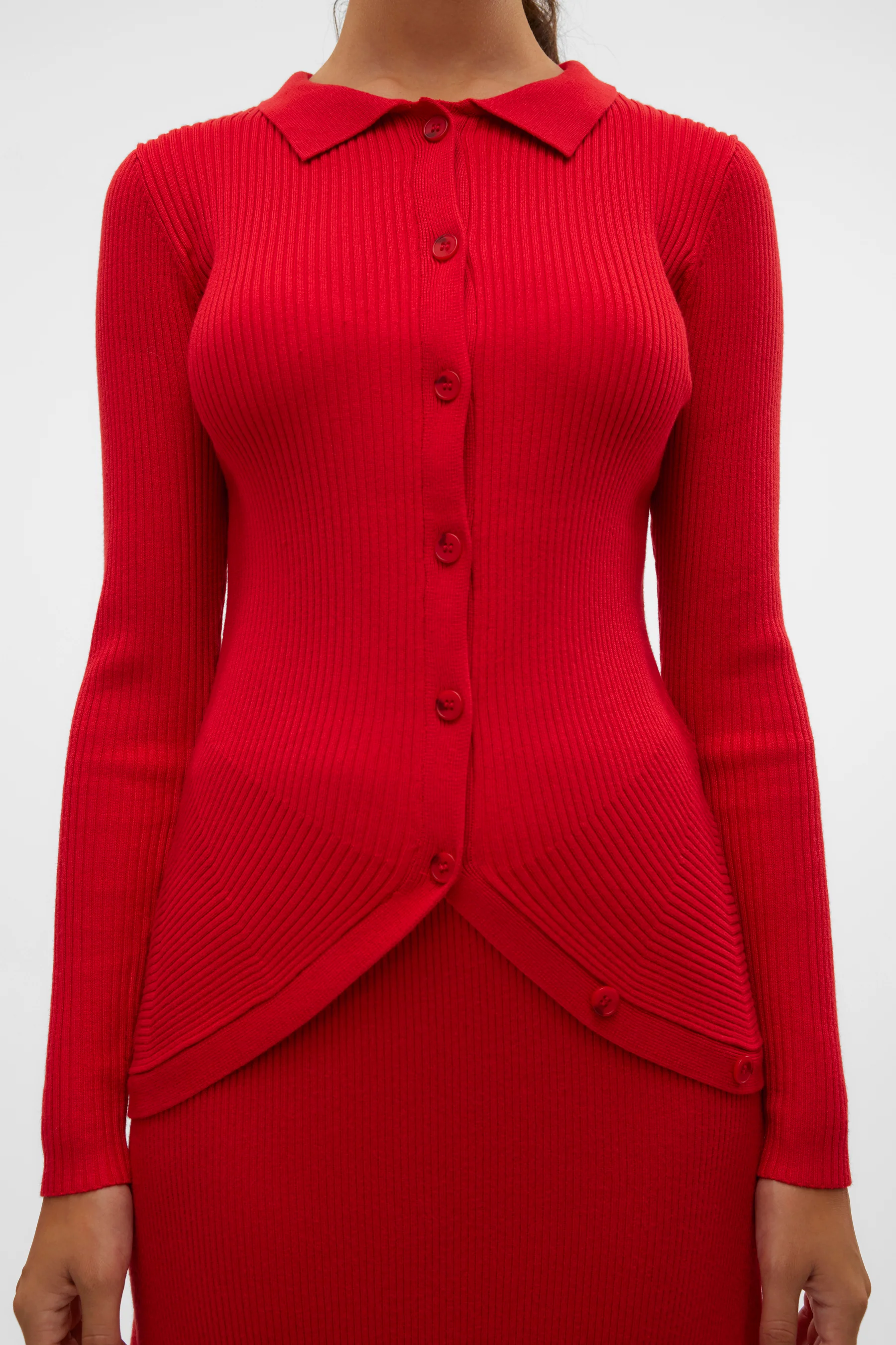 Pull met V-hals - rood - Image 5