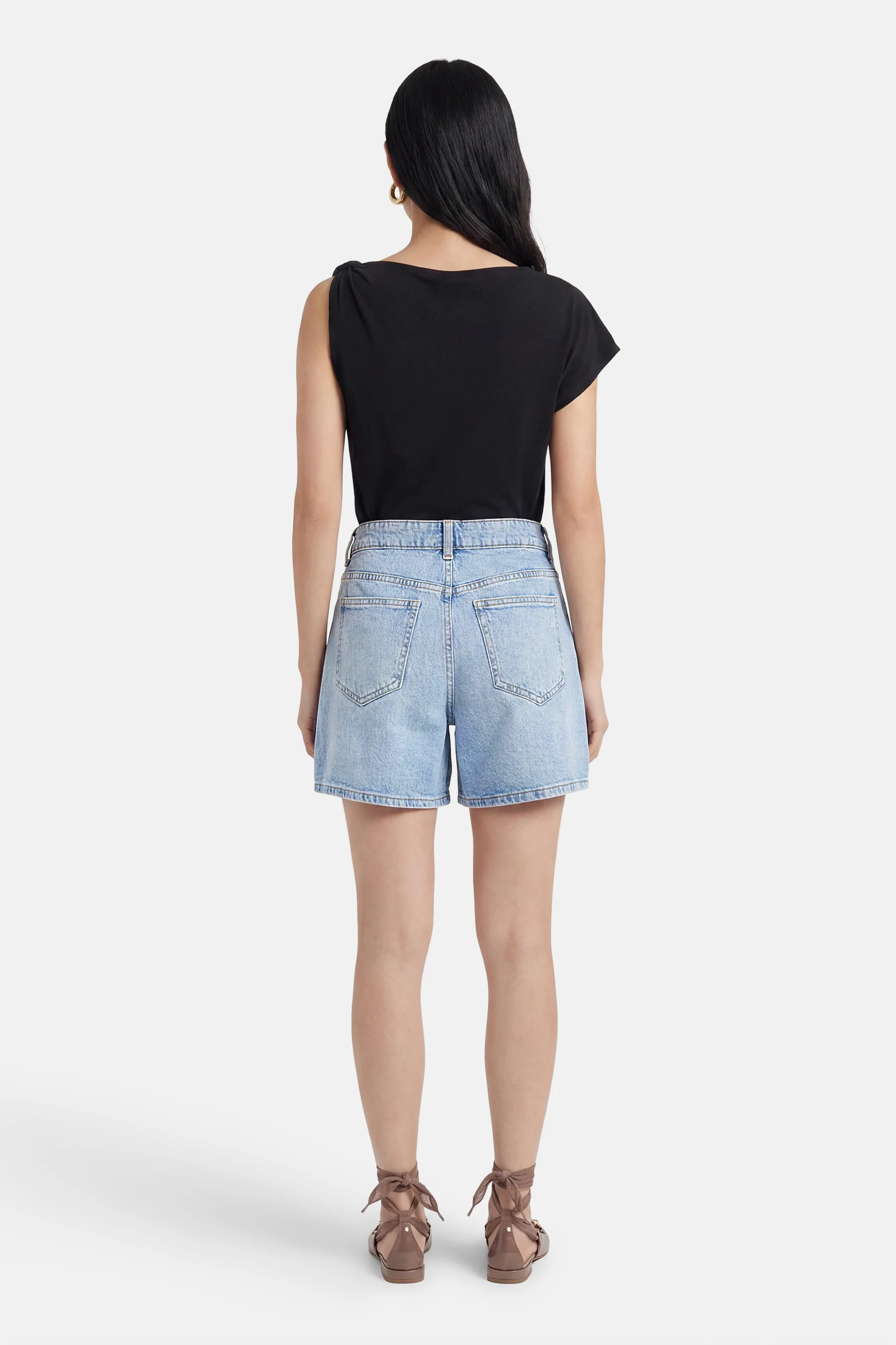 Short - light blue denim - Image 3