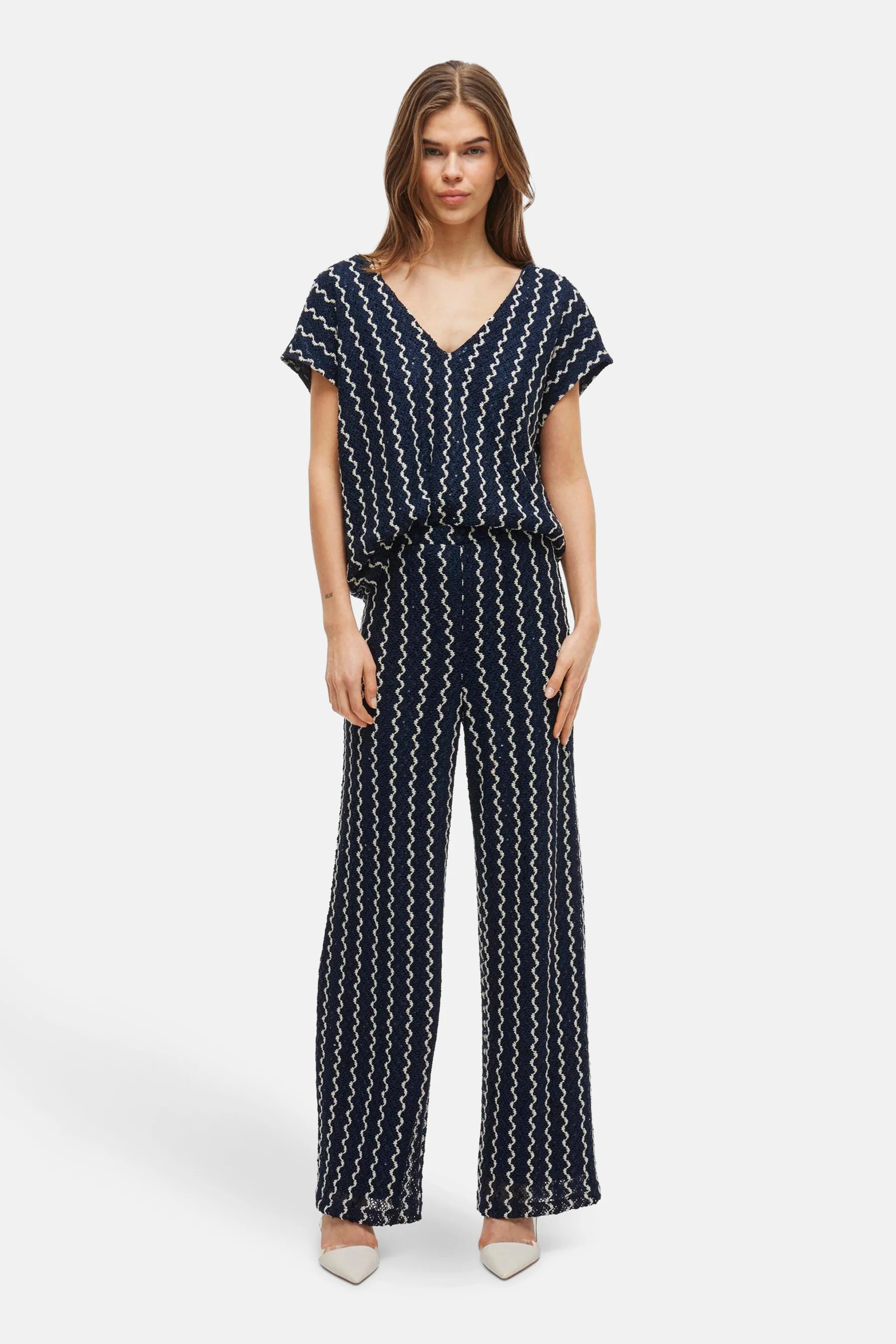 Blouse met korte mouwen - blauw - Image 2