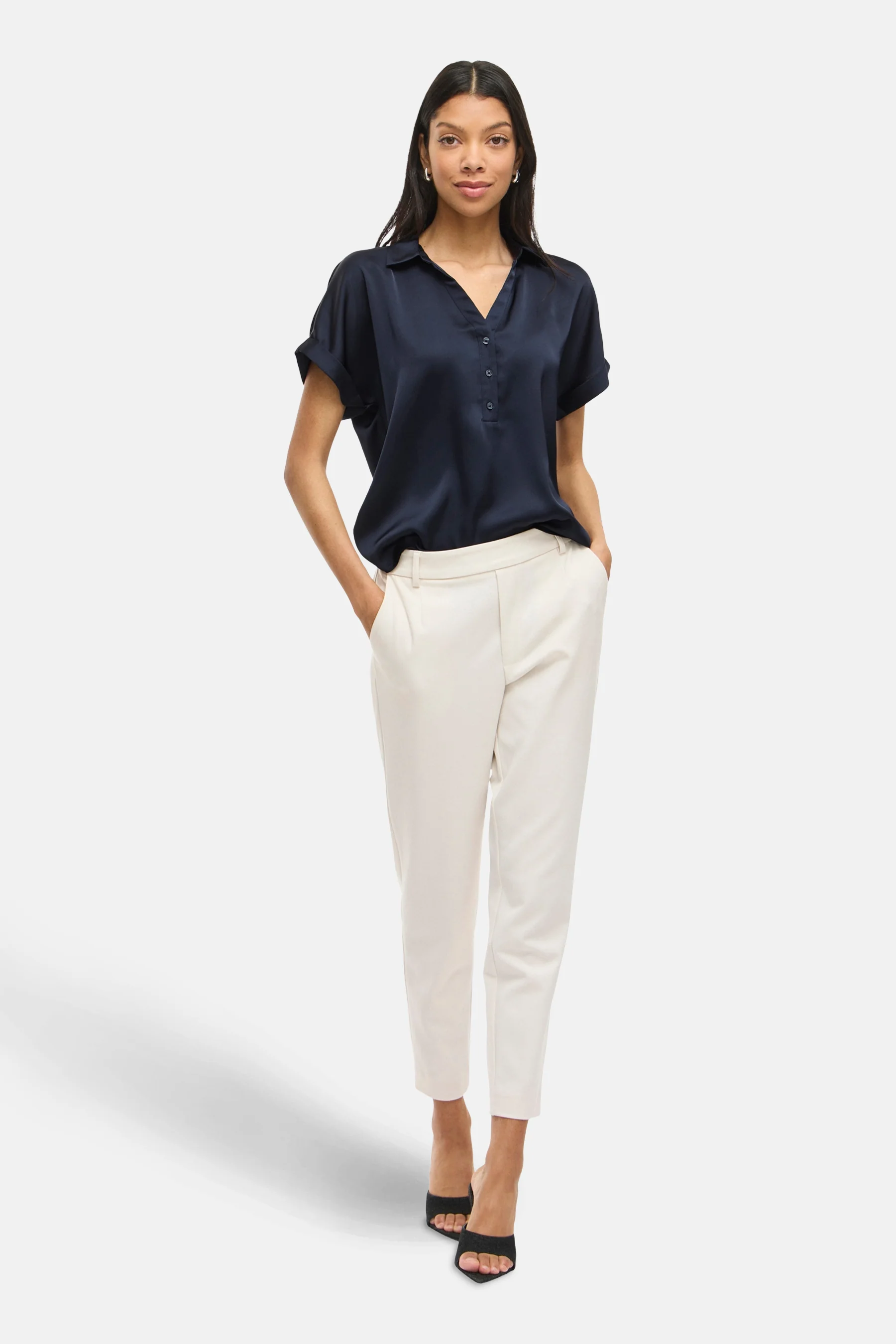 Blouse met korte mouwen - blauw - Image 2