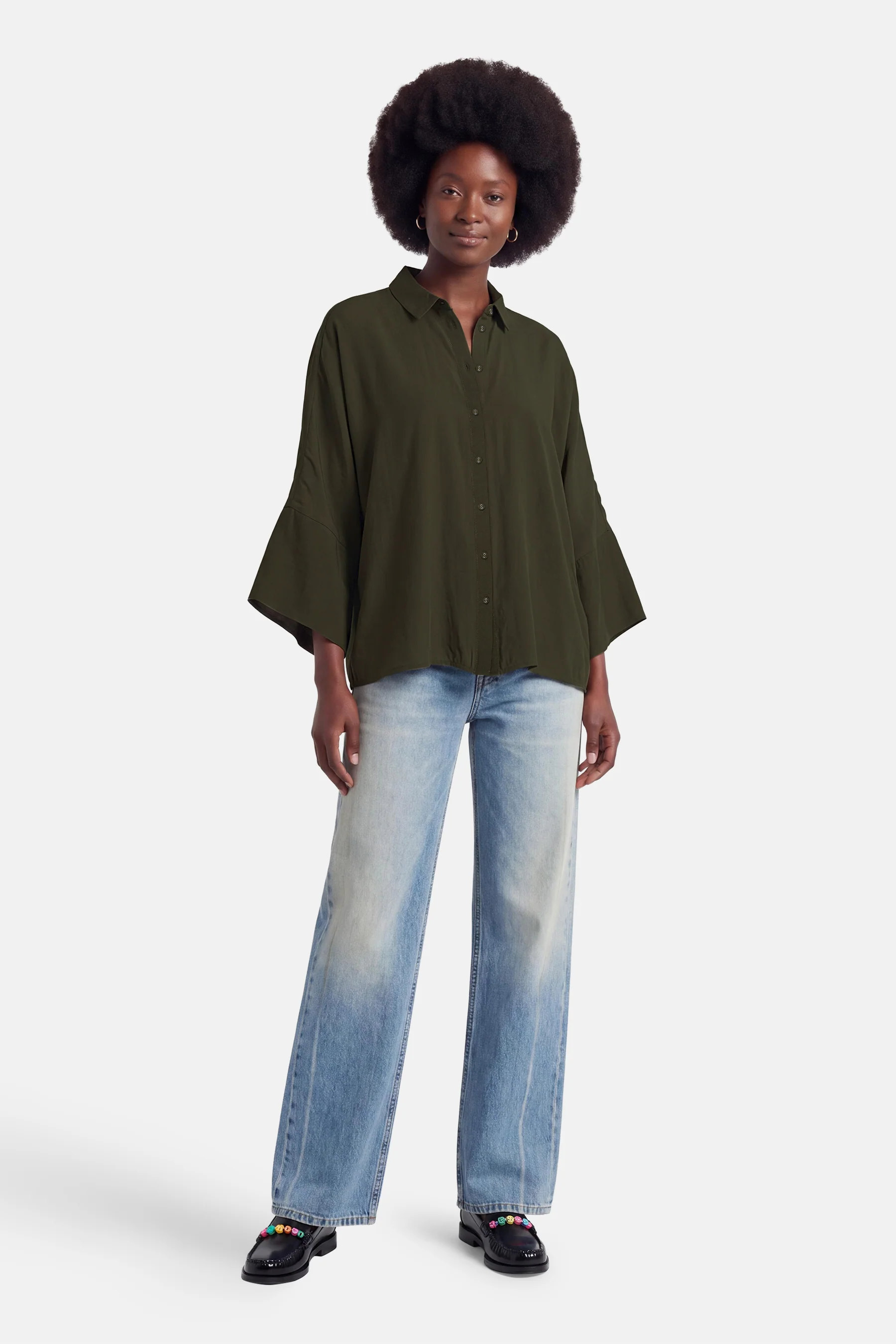 Blouse met korte mouwen - groen - Image 2