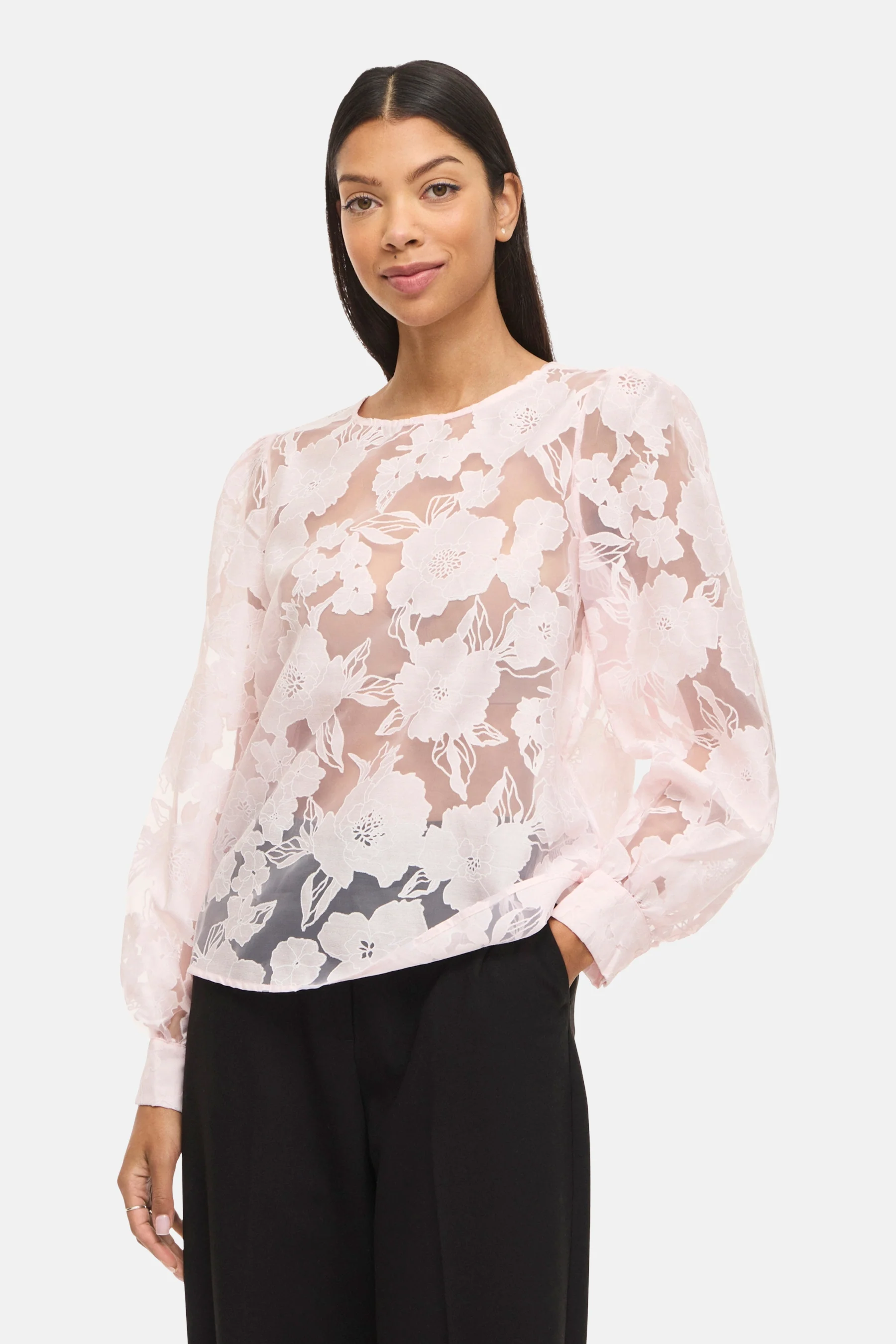 Blouse met lange mouwen - roze