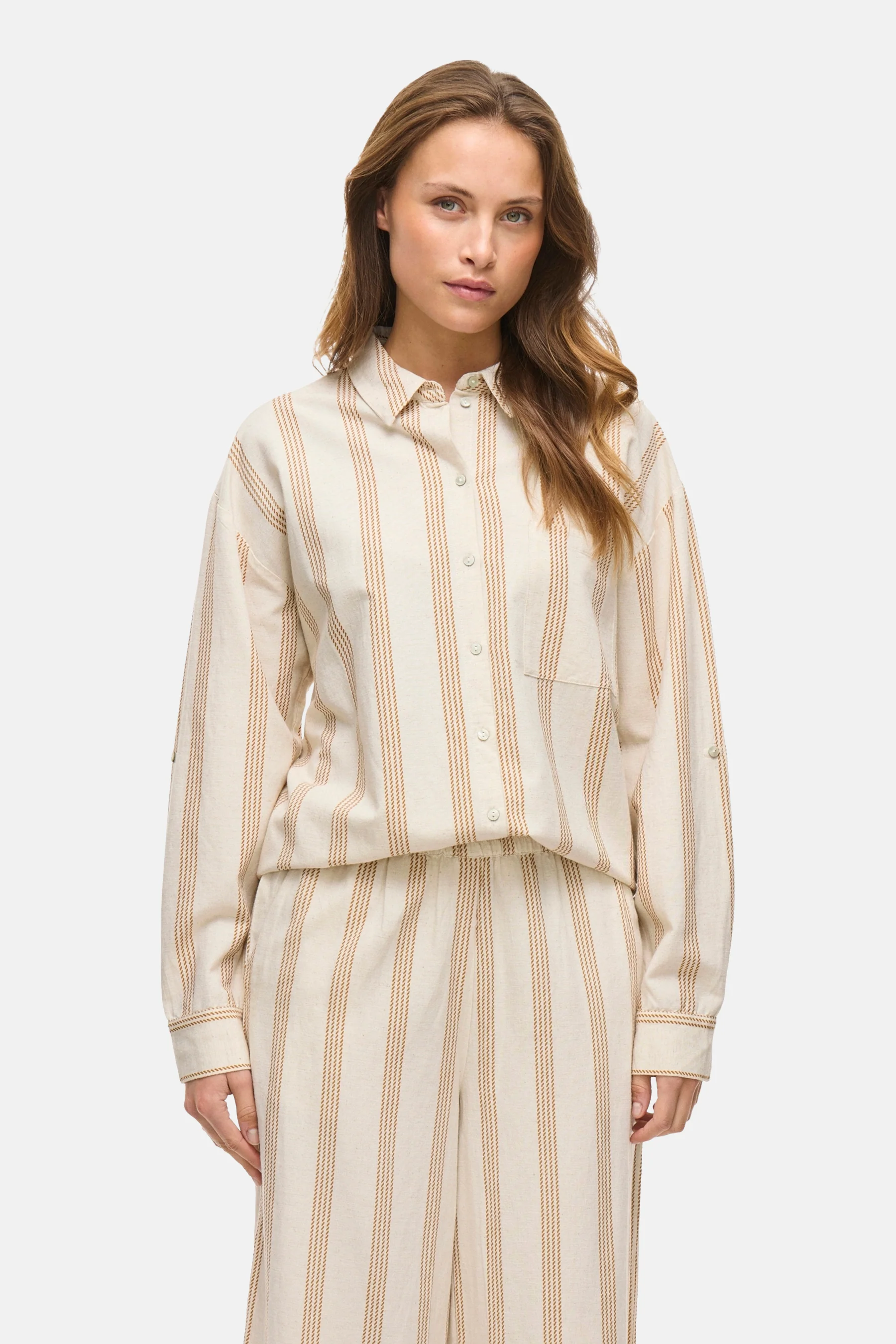 Hemd met lange mouwen - beige