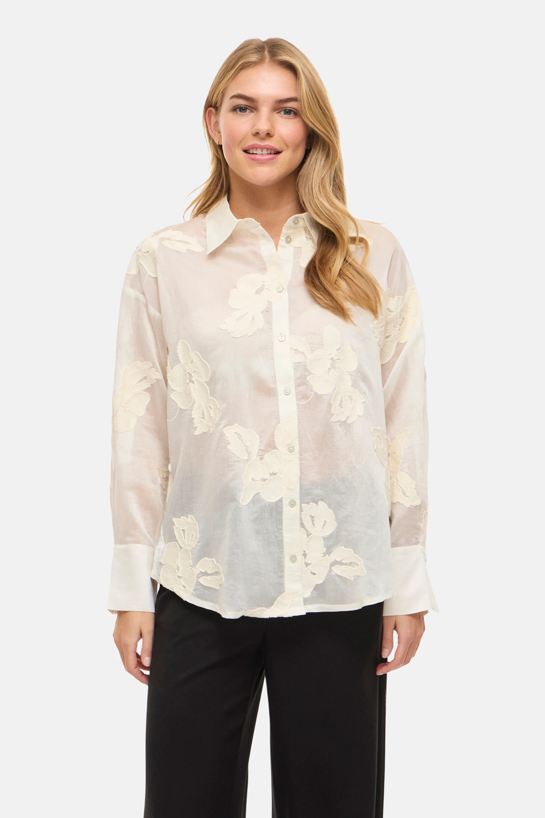 Hemd met lange mouwen - beige