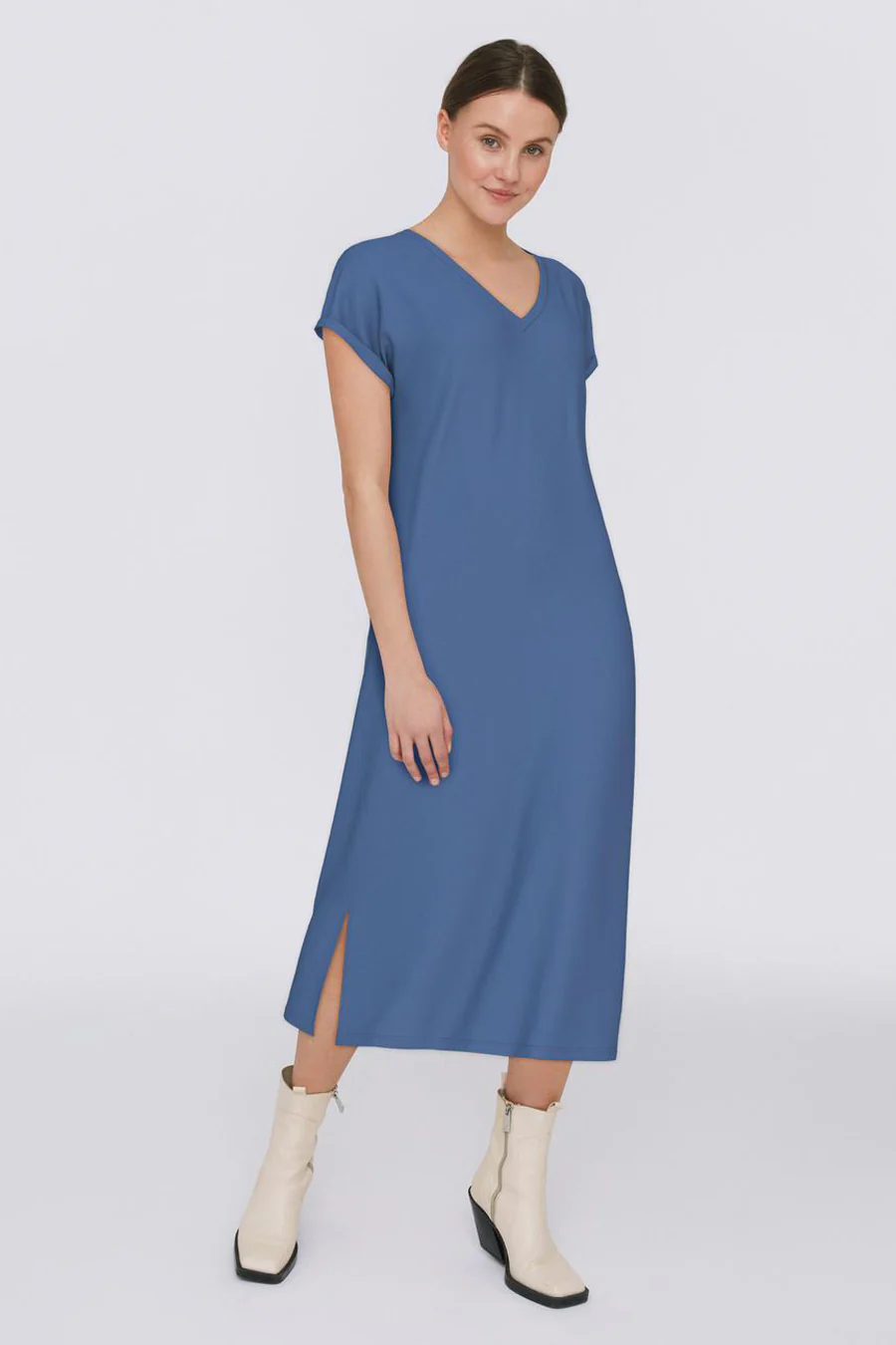 Kleedje met korte mouwen - blauw