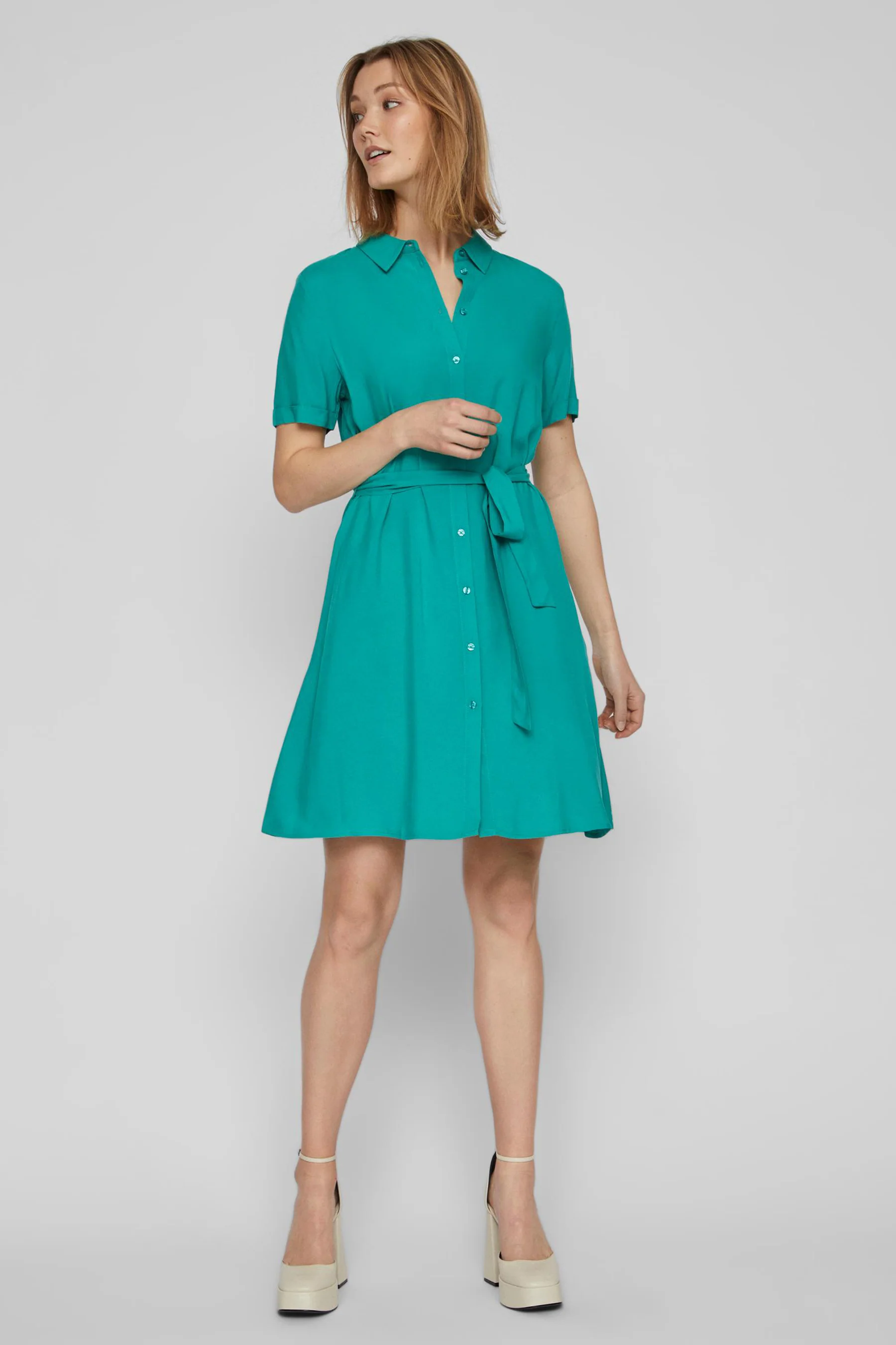 Kleedje met korte mouwen - groen - Image 6