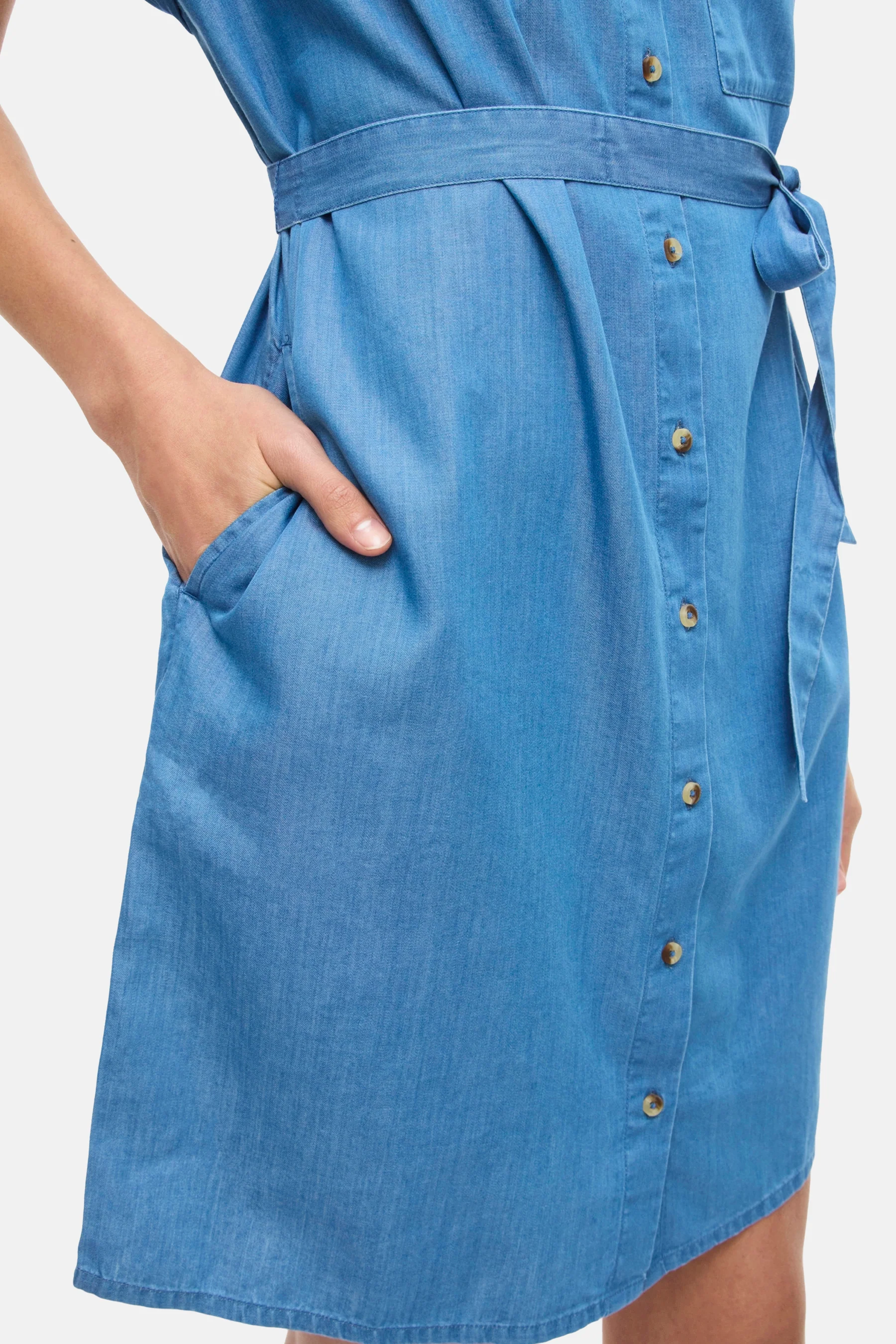 Kleedje met korte mouwen - mid blue denim - Image 5