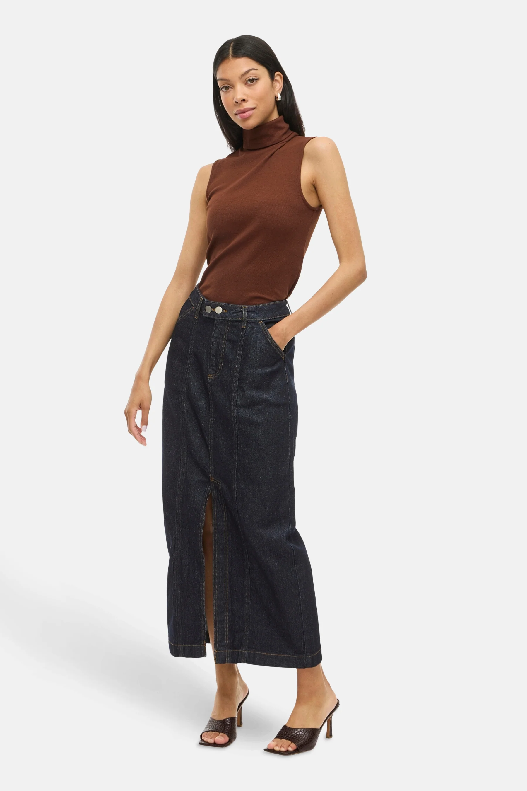 Lange rok - dark blue denim - Image 2