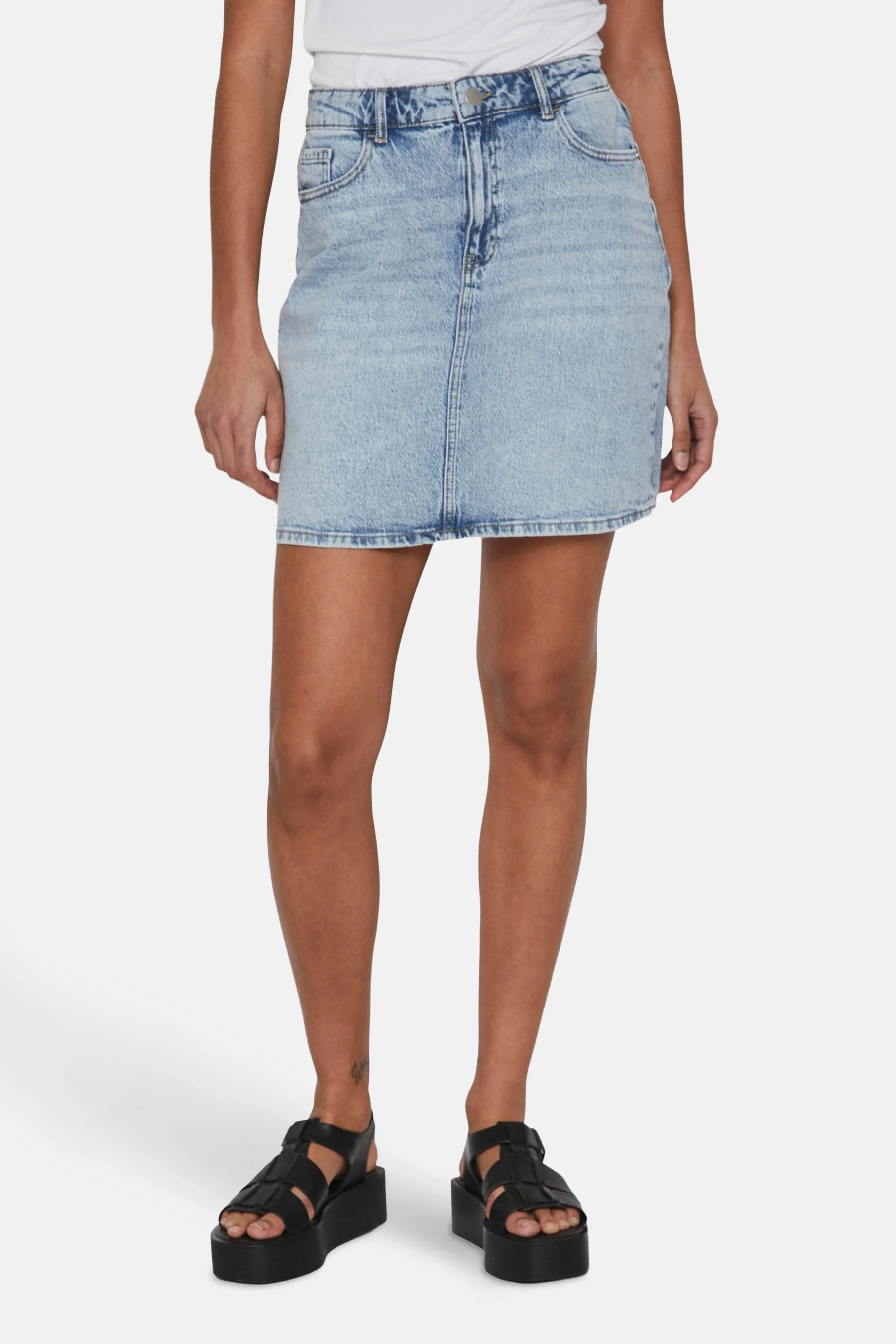 Korte rok - light blue denim
