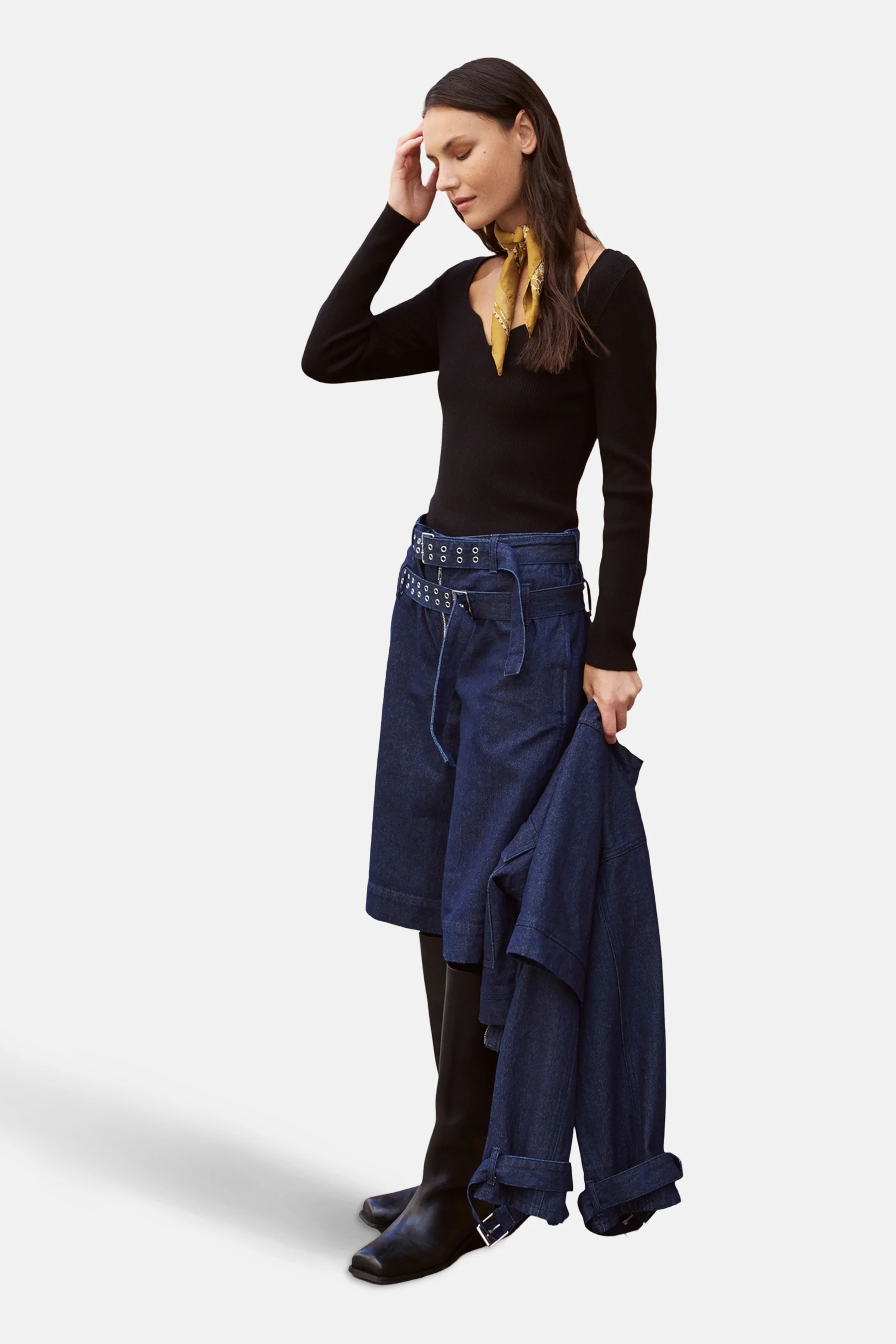 Short - dark blue denim - Image 5