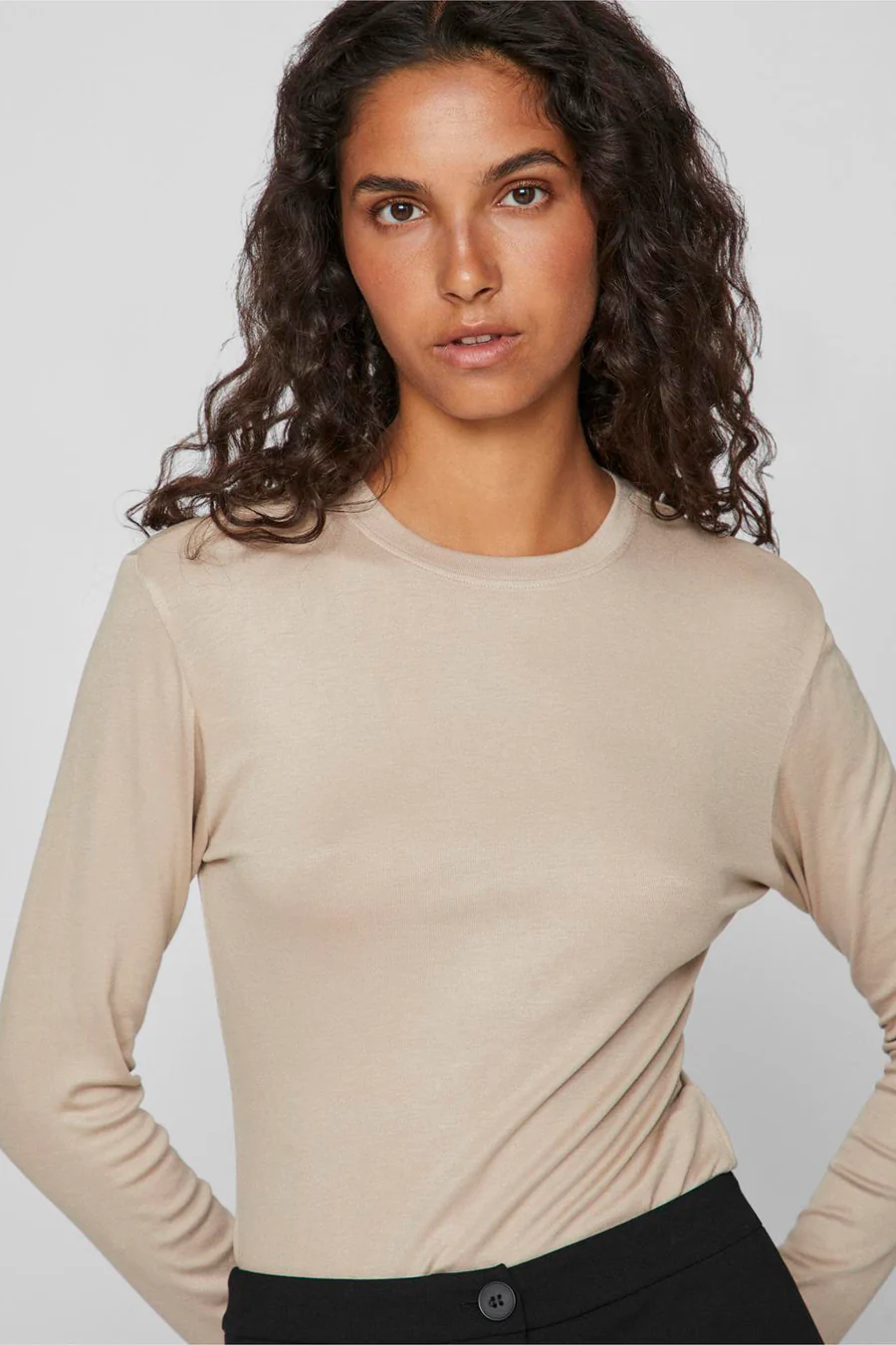 T-shirt met lange mouwen - beige - Image 5