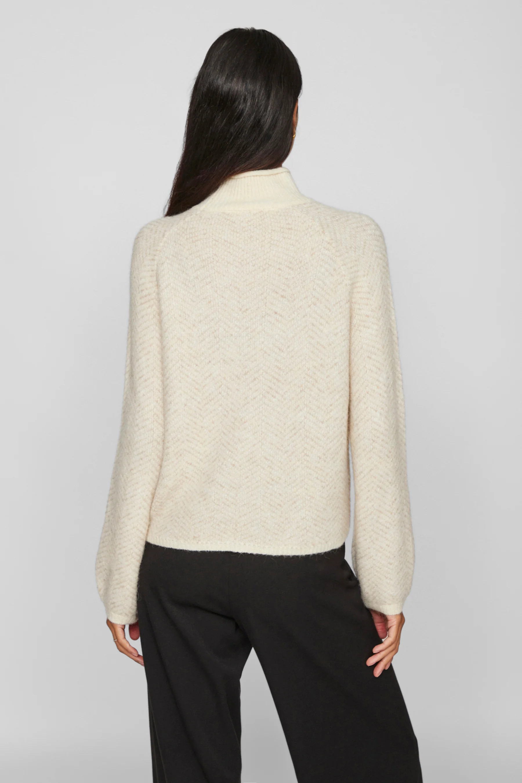 Pull met rolkraag - beige - Image 5