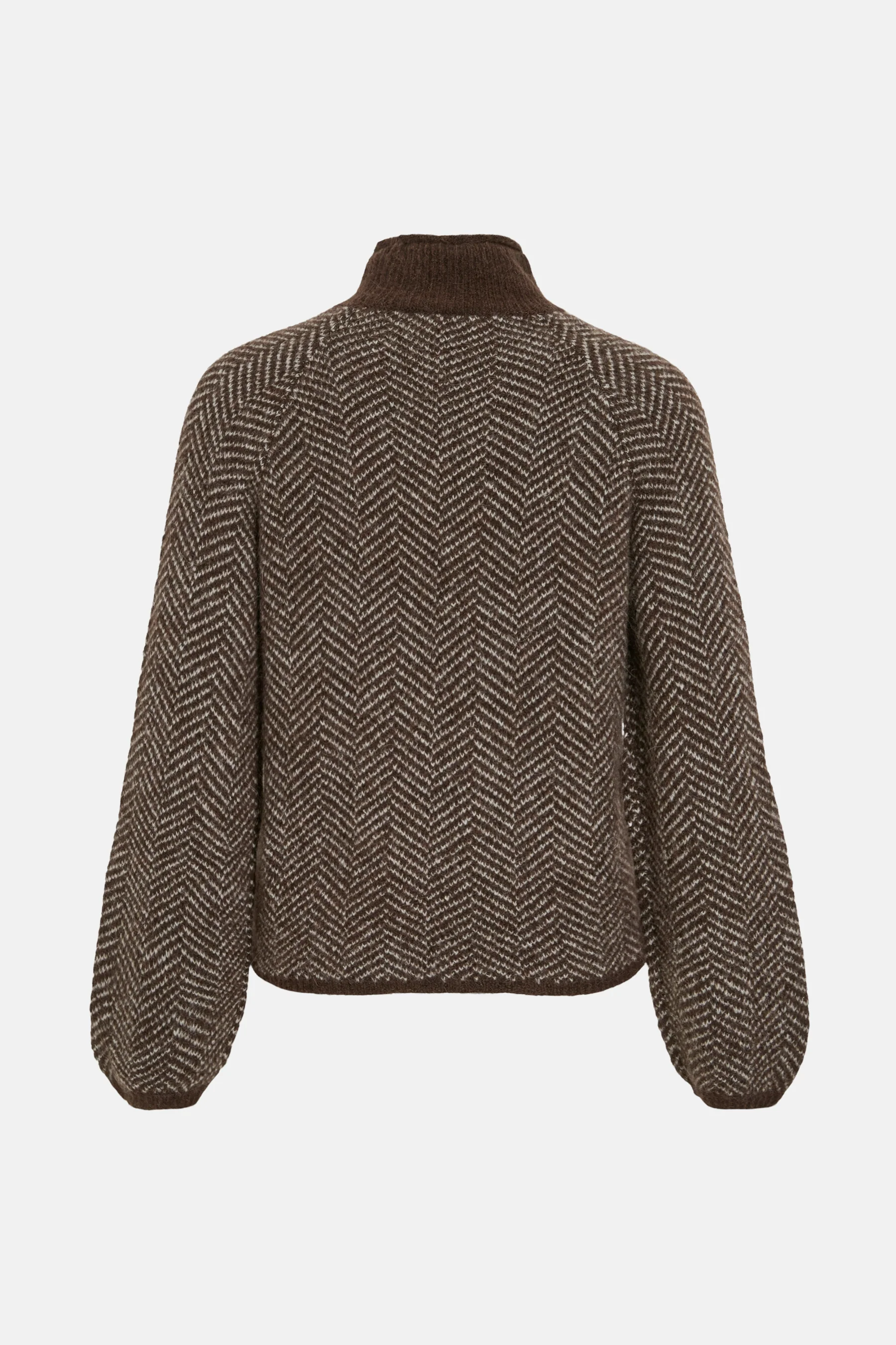 Pull met rolkraag - bruin - Image 10