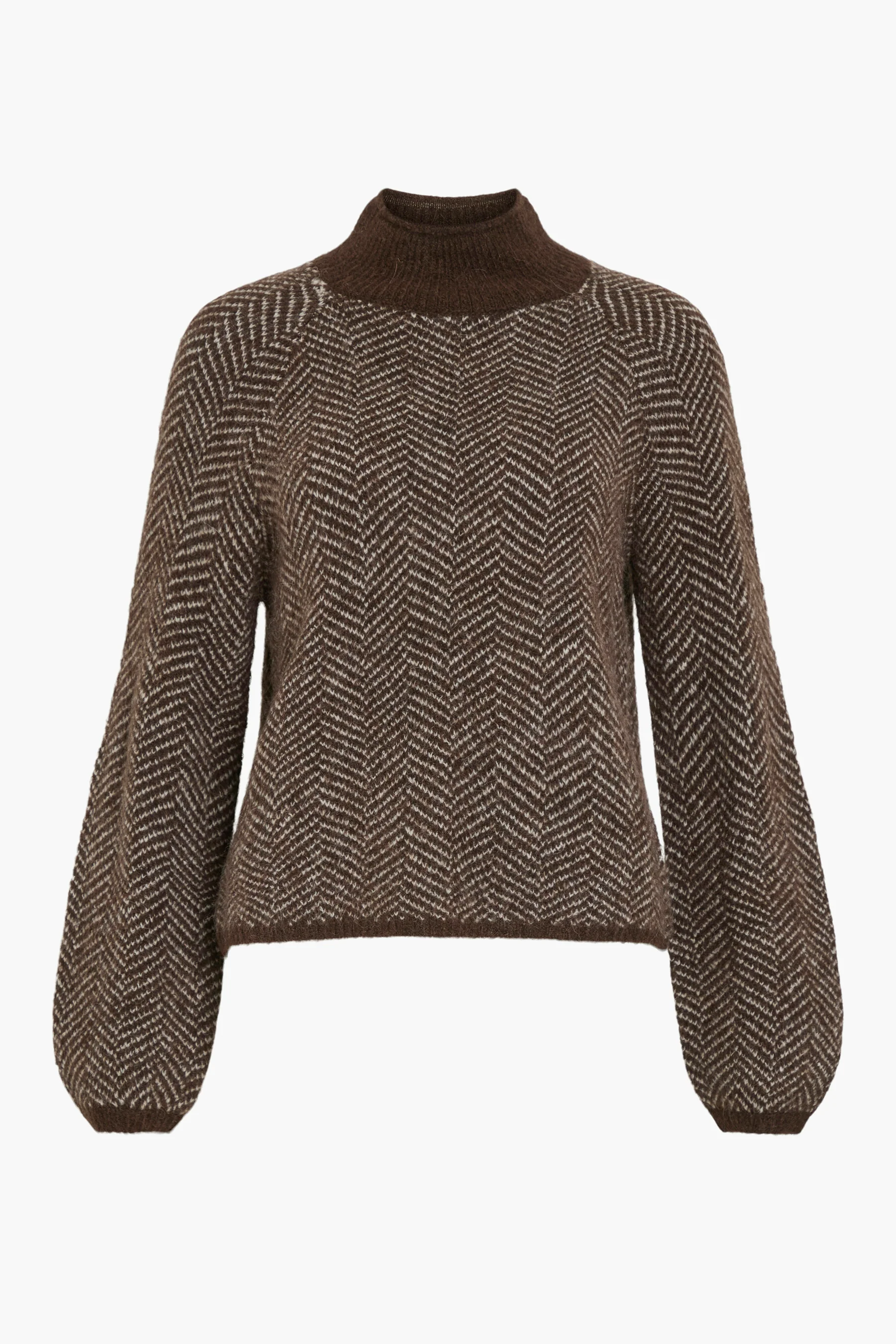Pull met rolkraag - bruin - Image 3