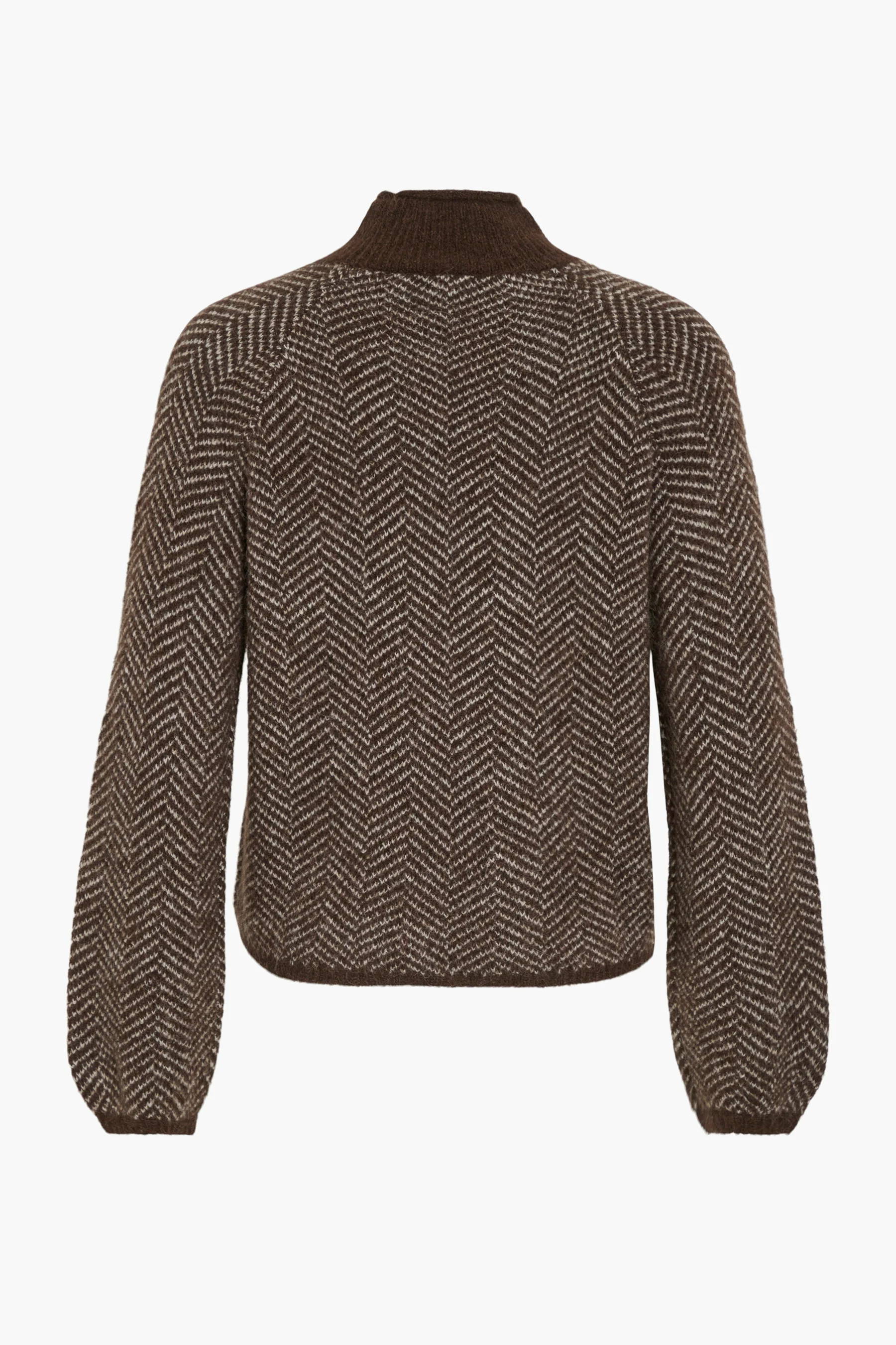 Pull met rolkraag - bruin - Image 4
