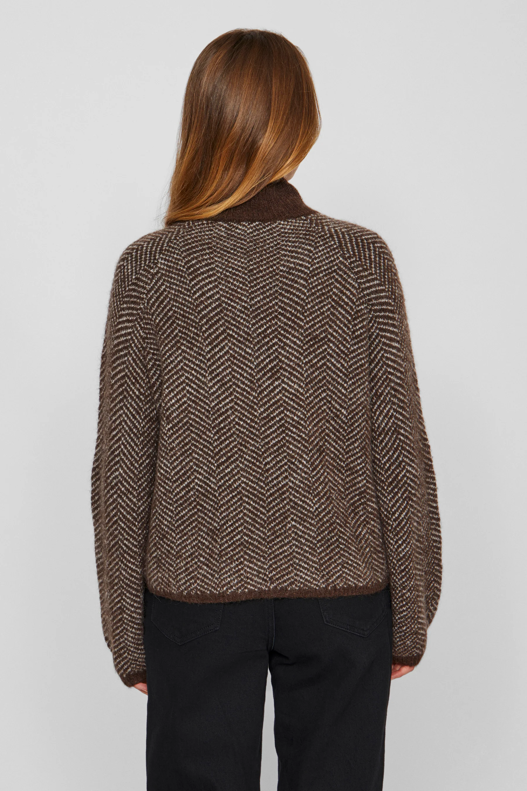 Pull met rolkraag - bruin - Image 6
