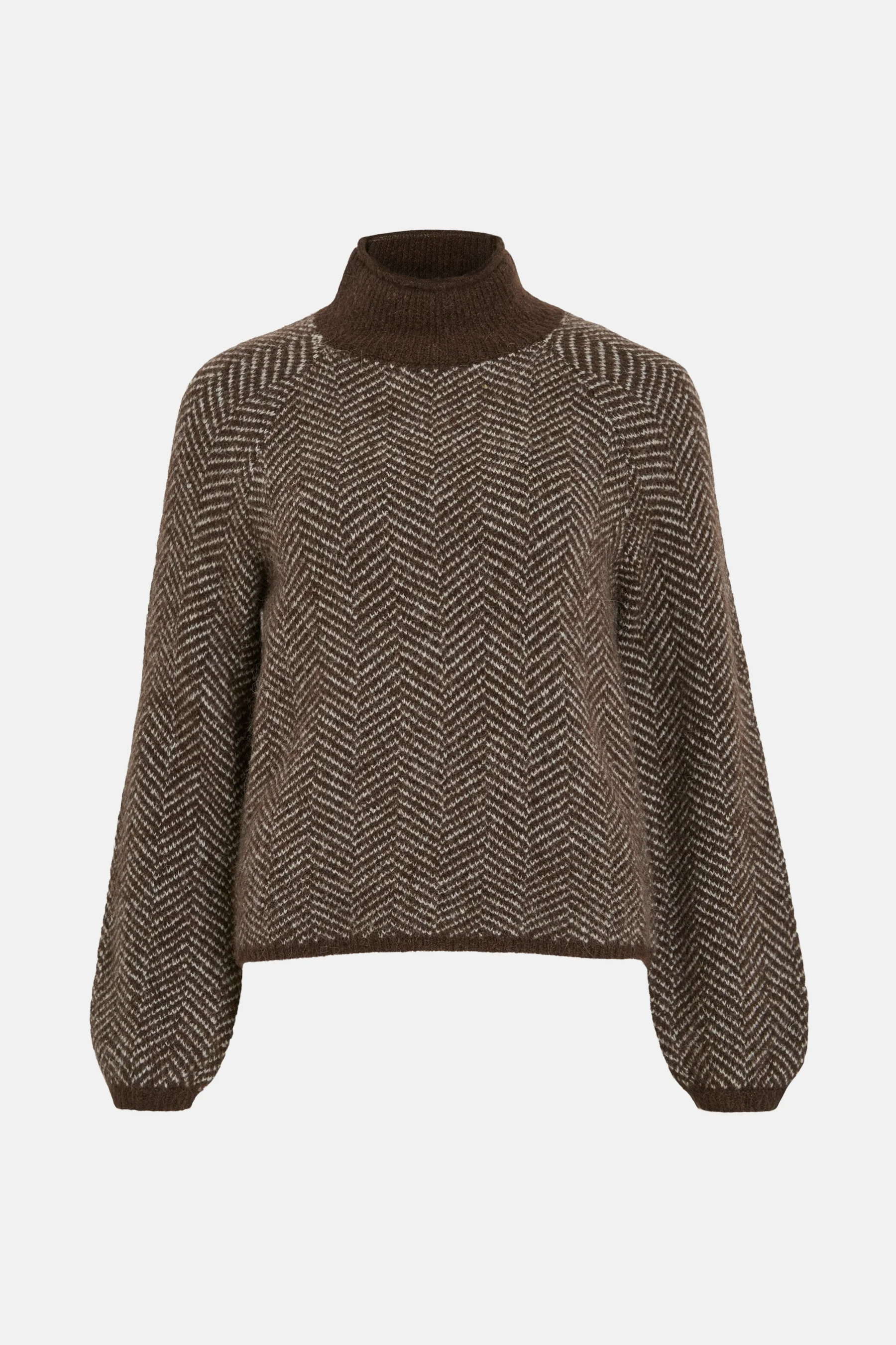 Pull met rolkraag - bruin - Image 9