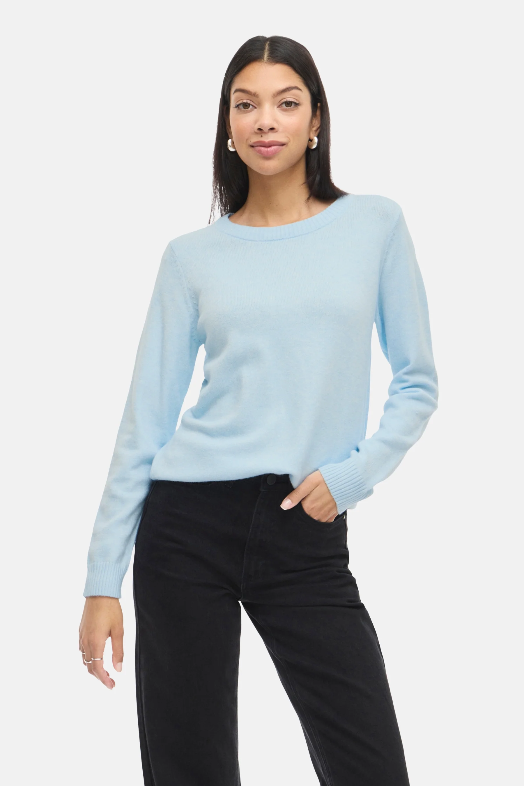 Pull met ronde hals - blauw