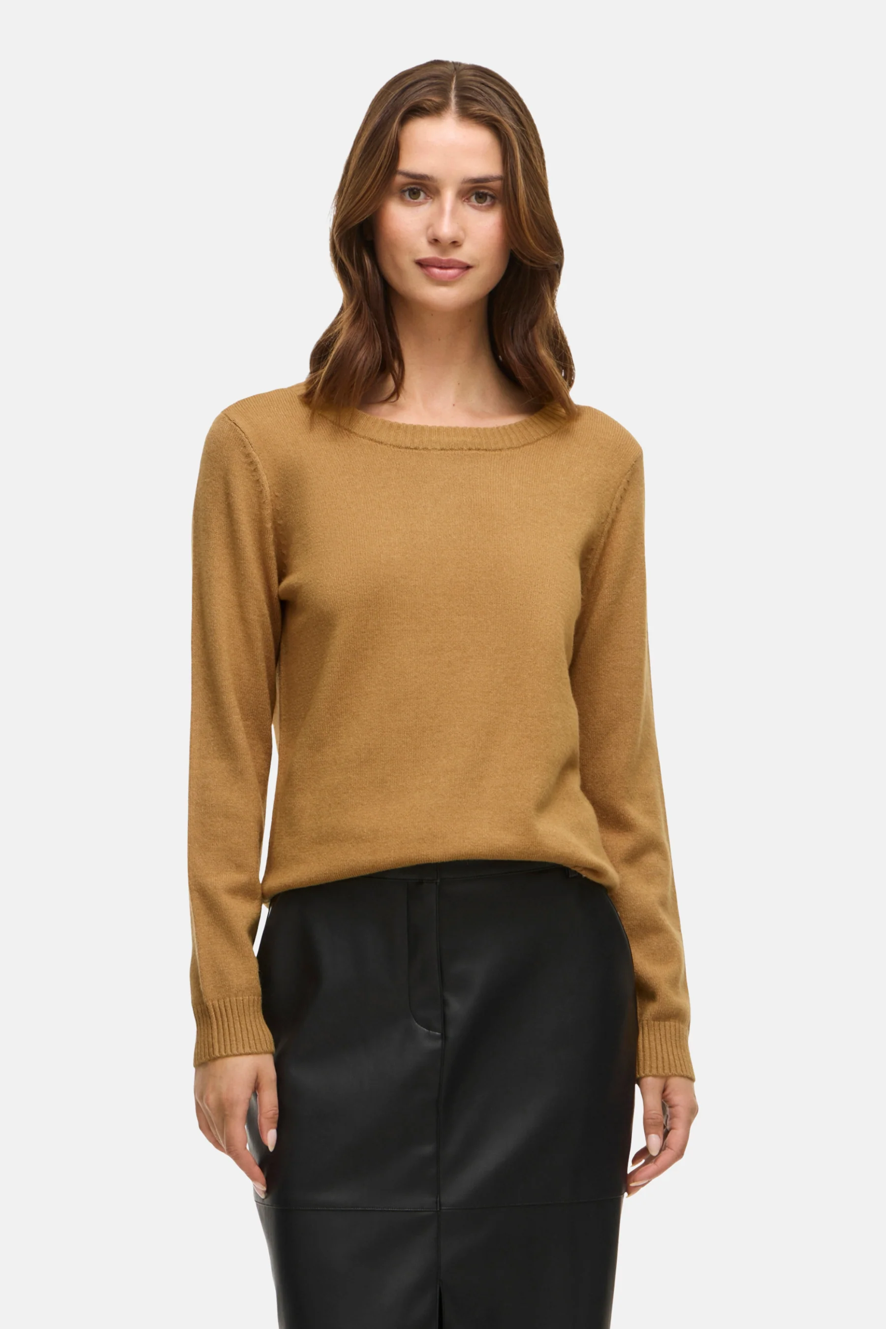 Pull met ronde hals - Geel