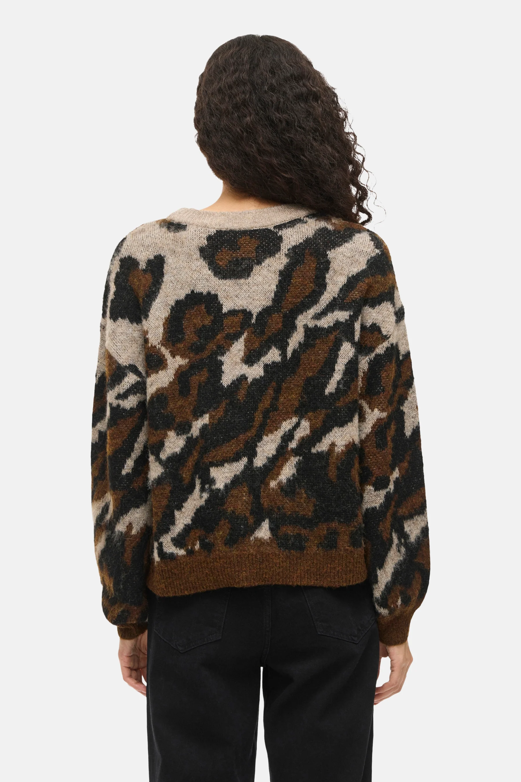 Pull met ronde hals - bruin - Image 3