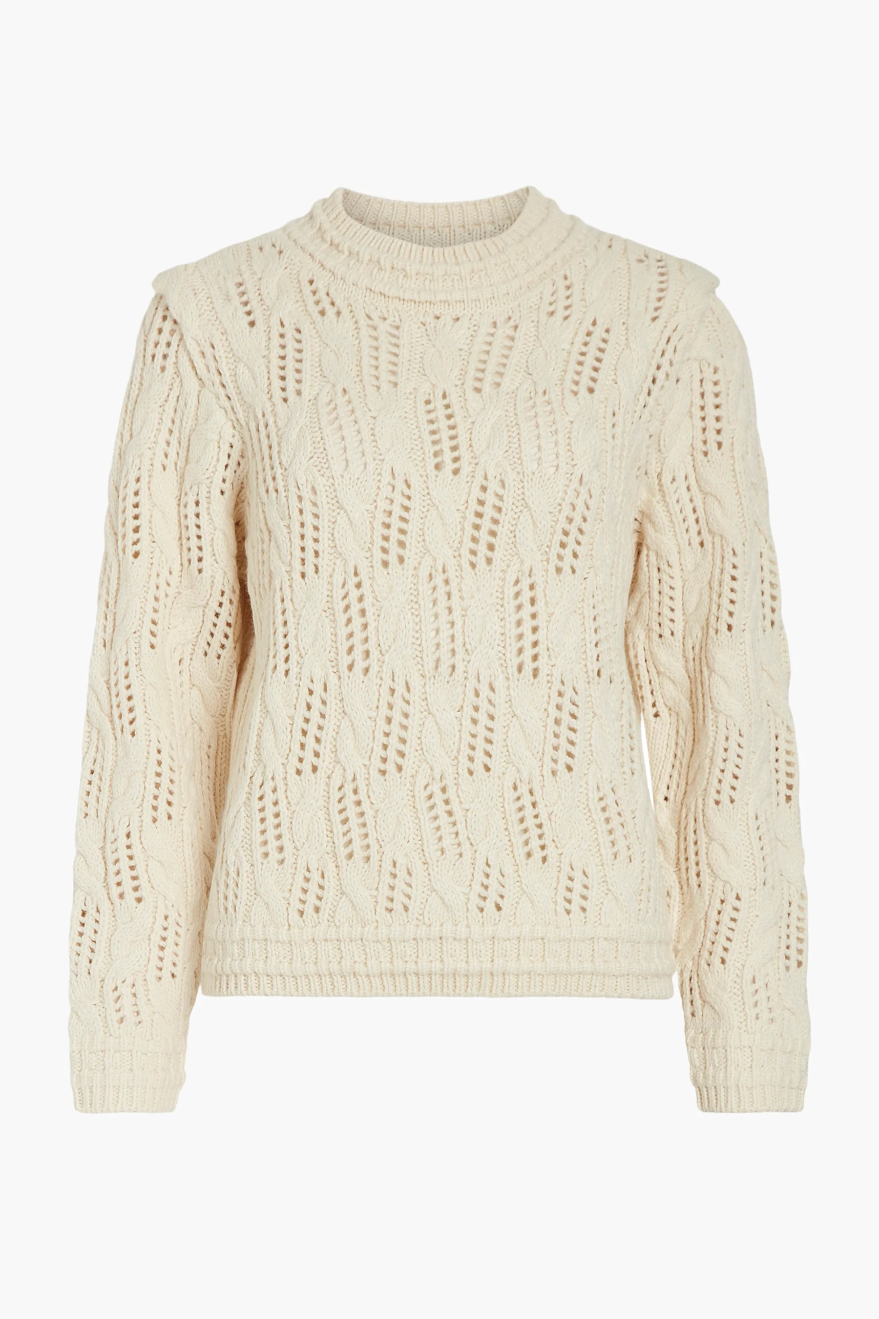 Pull met ronde hals - ecru