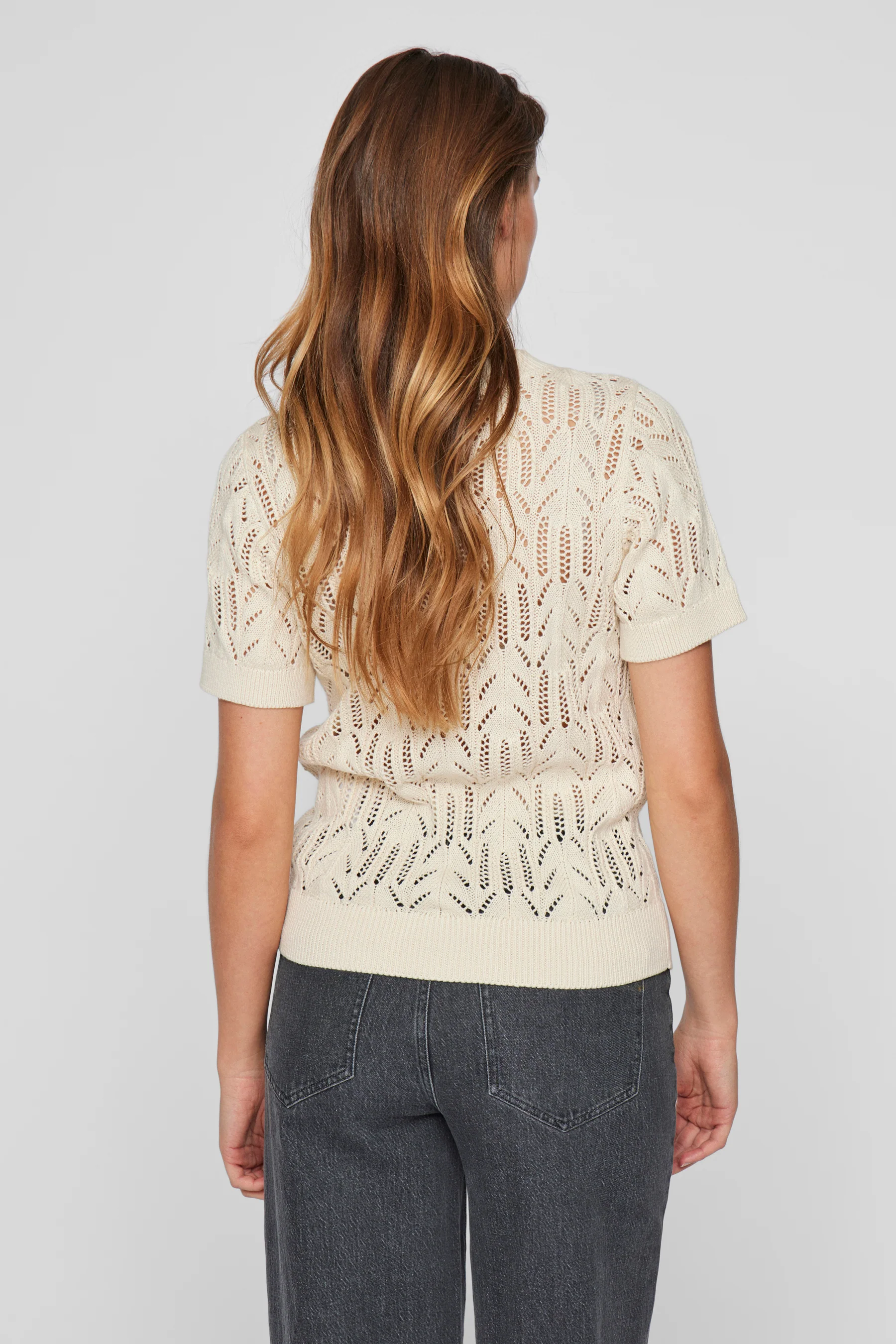 Pull met ronde hals - ecru - Image 3