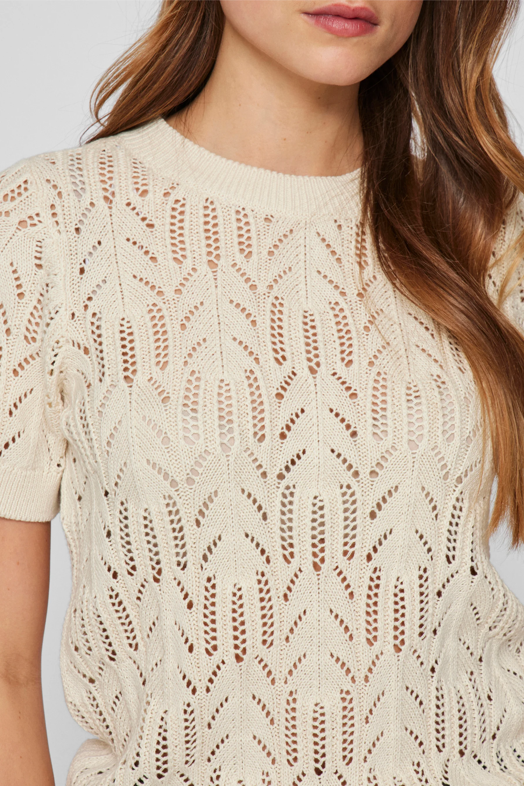 Pull met ronde hals - ecru - Image 5