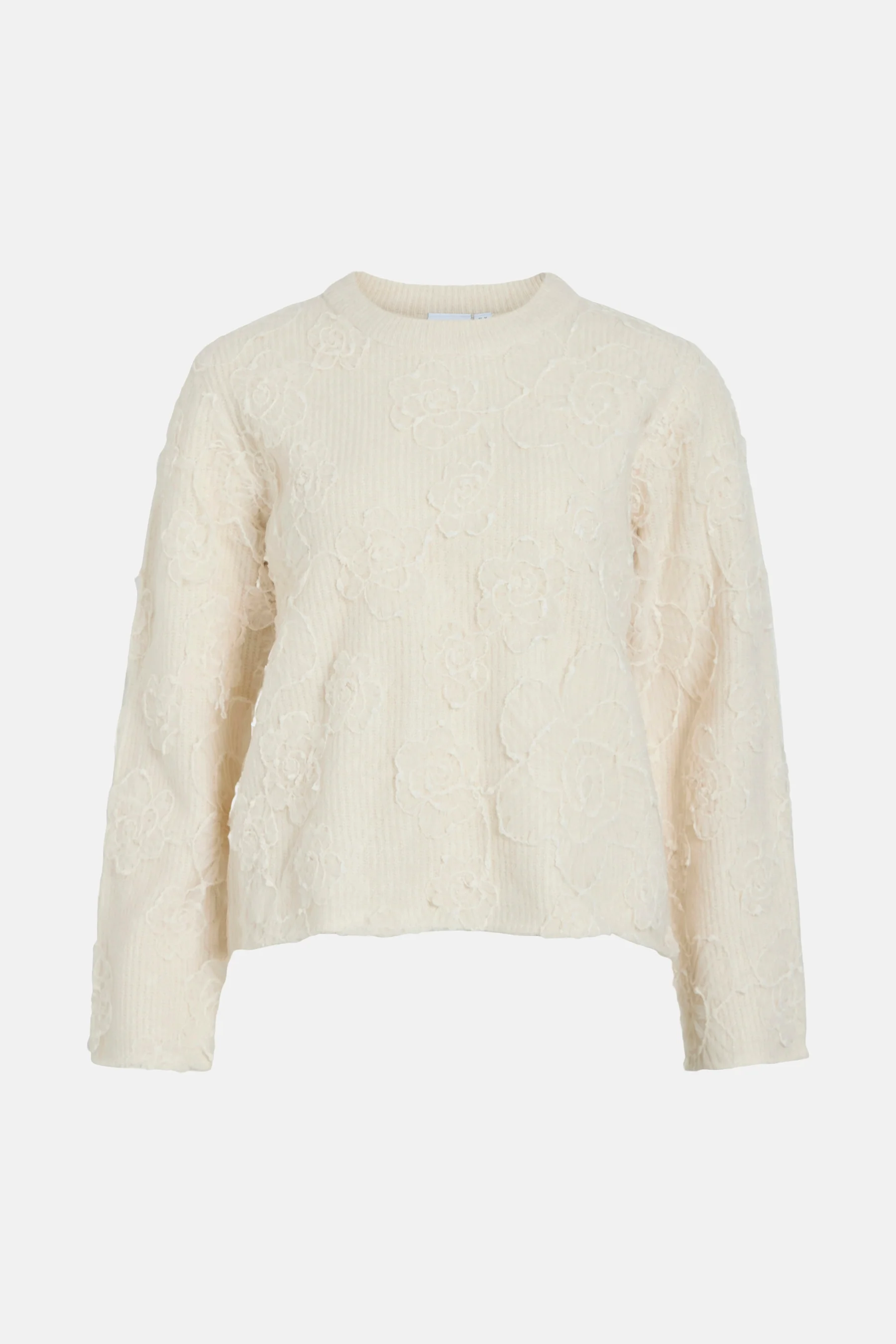 Pull met ronde hals - ecru