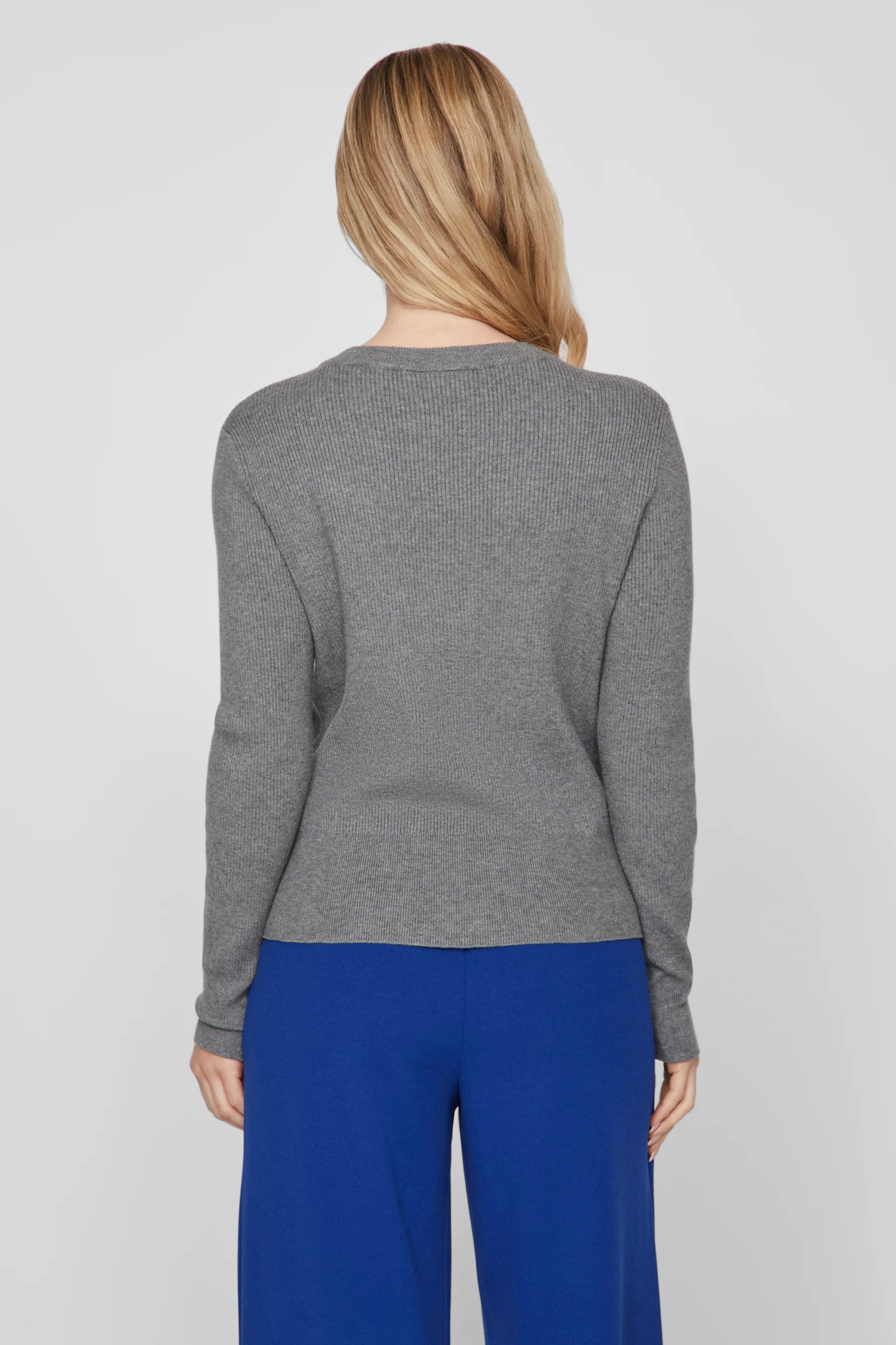 Pull met ronde hals - grijs - Image 3