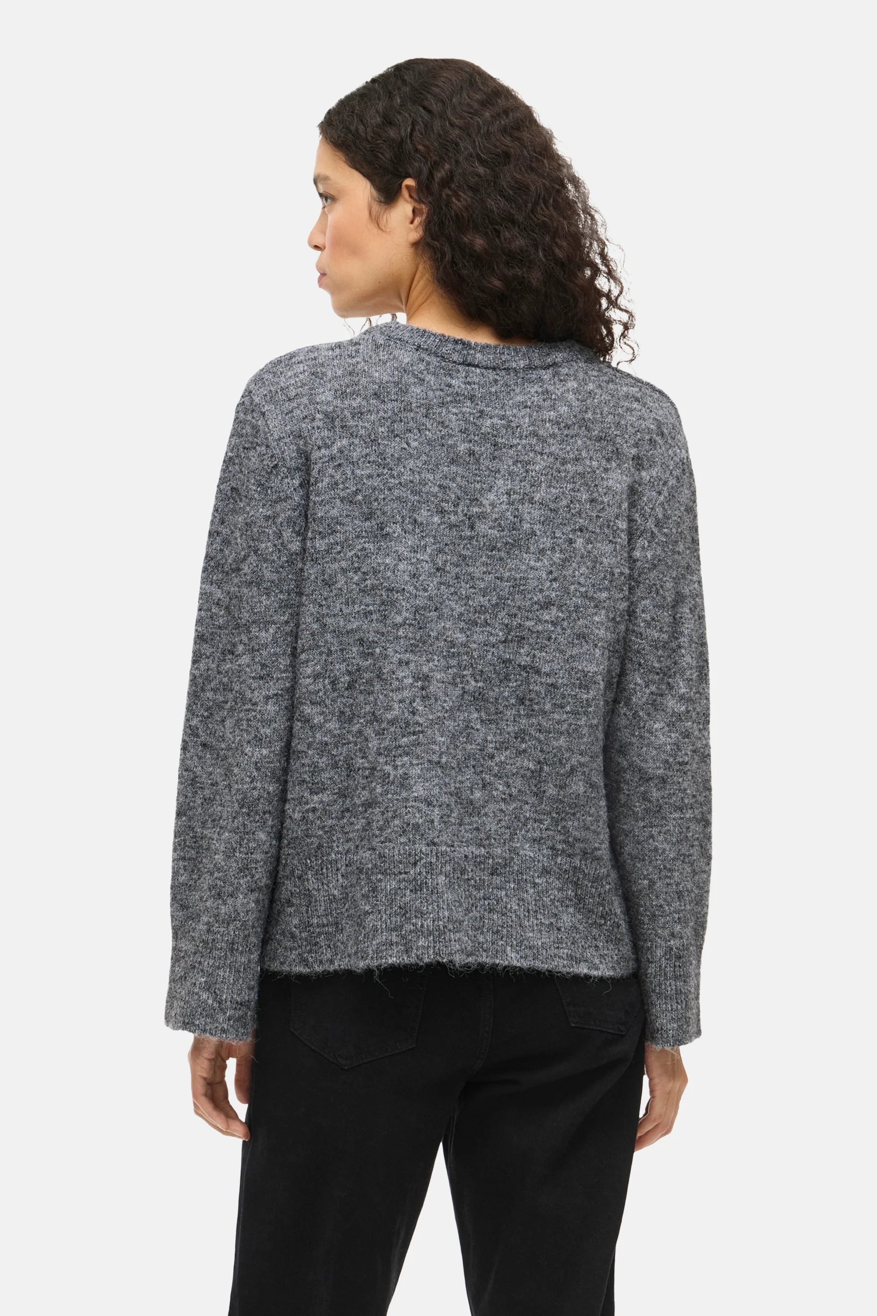 Pull met ronde hals - grijs - Image 3
