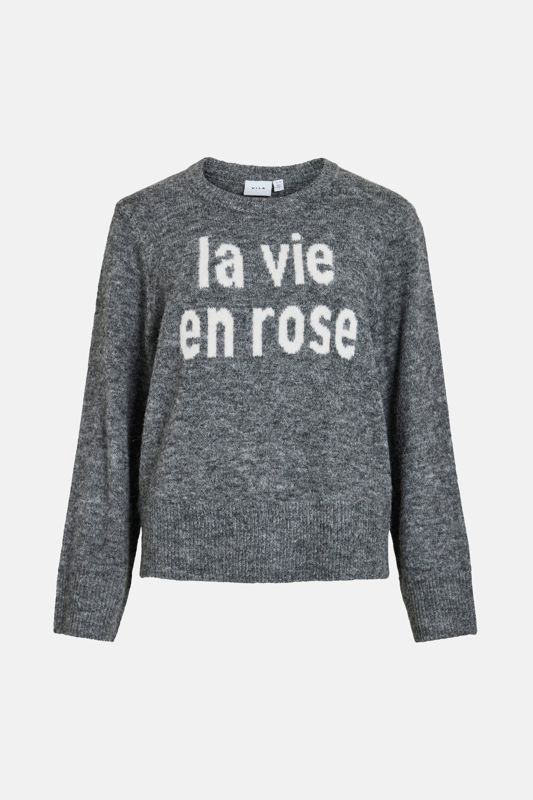 Pull met ronde hals - grijs - Image 5
