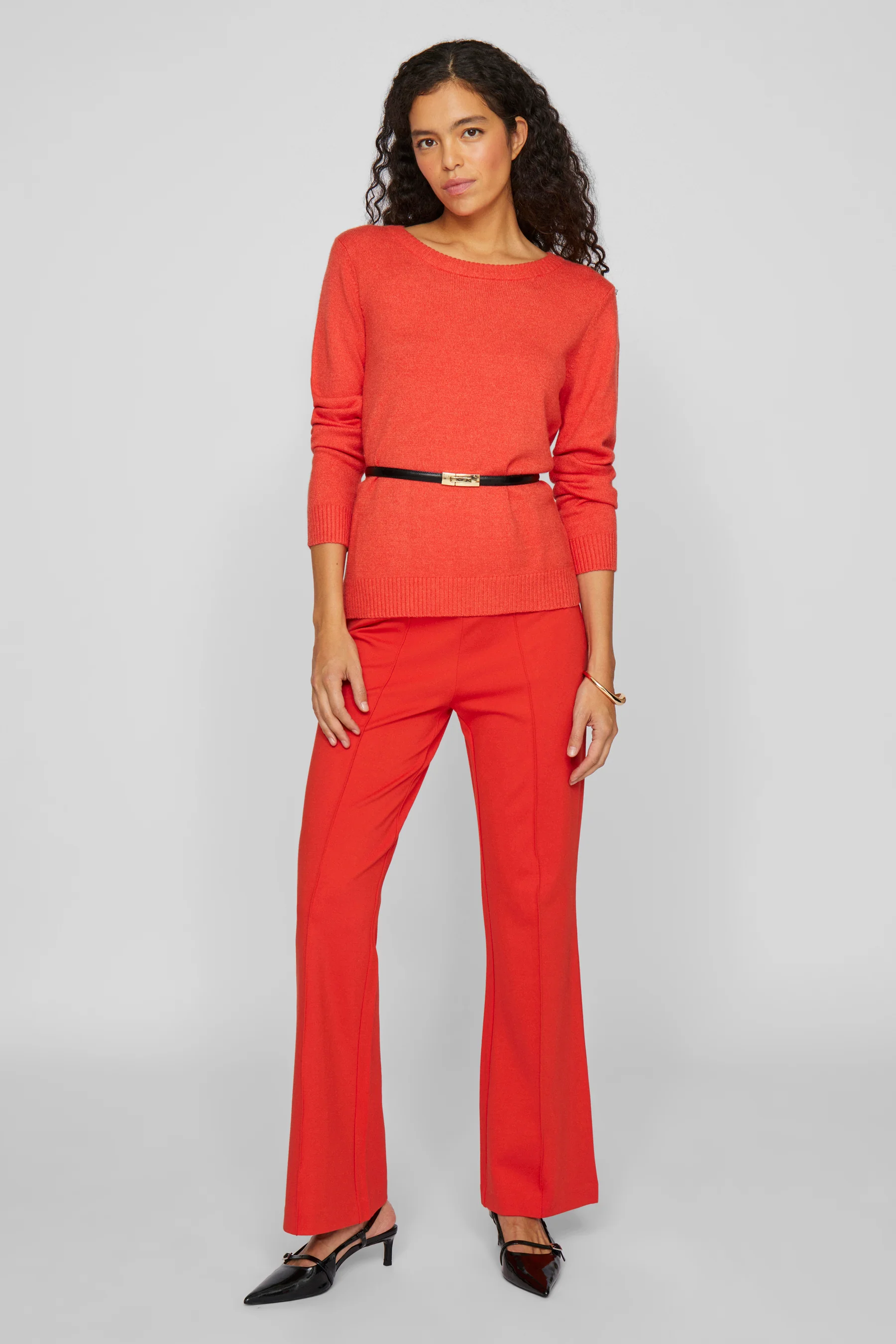 Pull met ronde hals - rood - Image 2