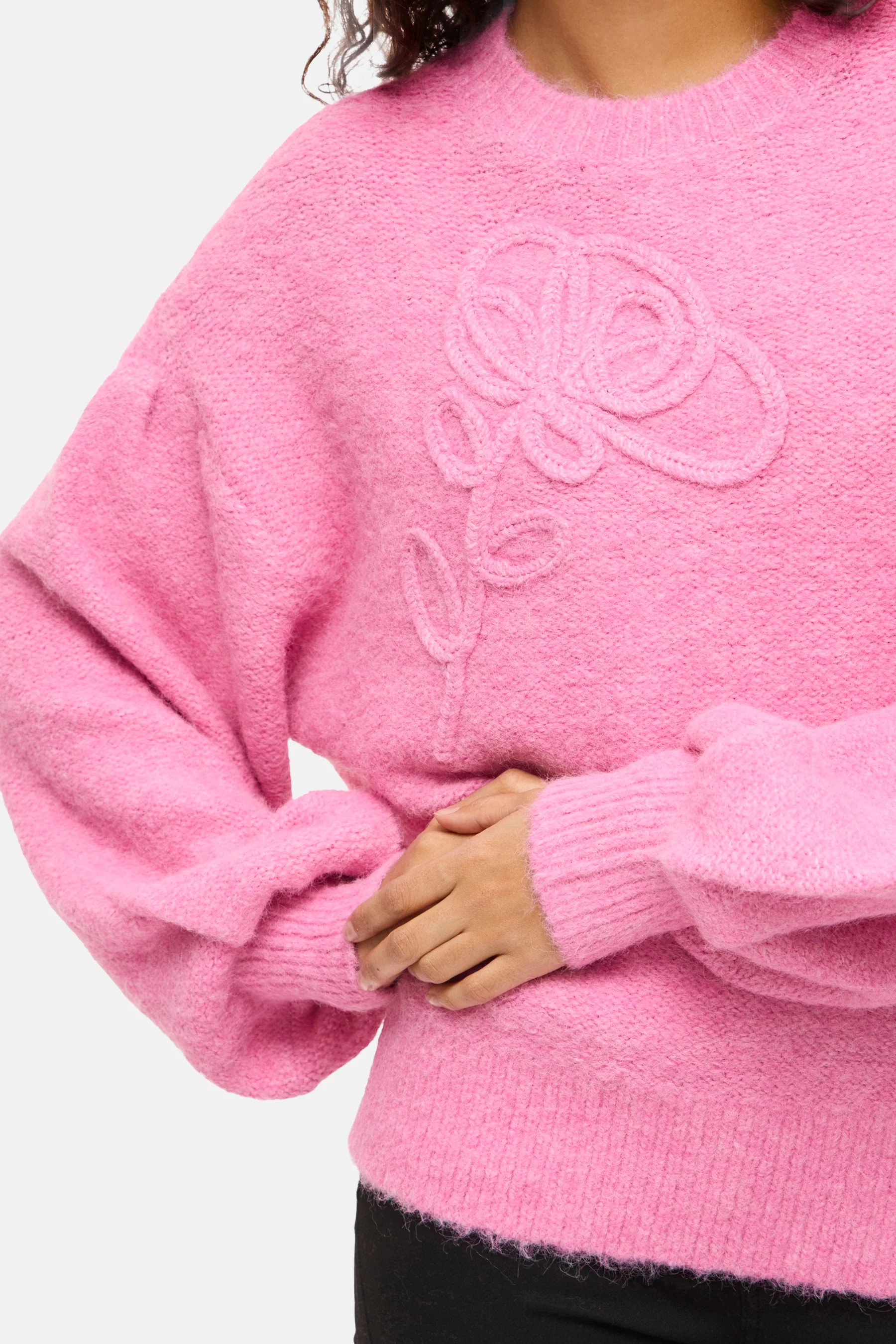 Pull met ronde hals - roze - Image 4