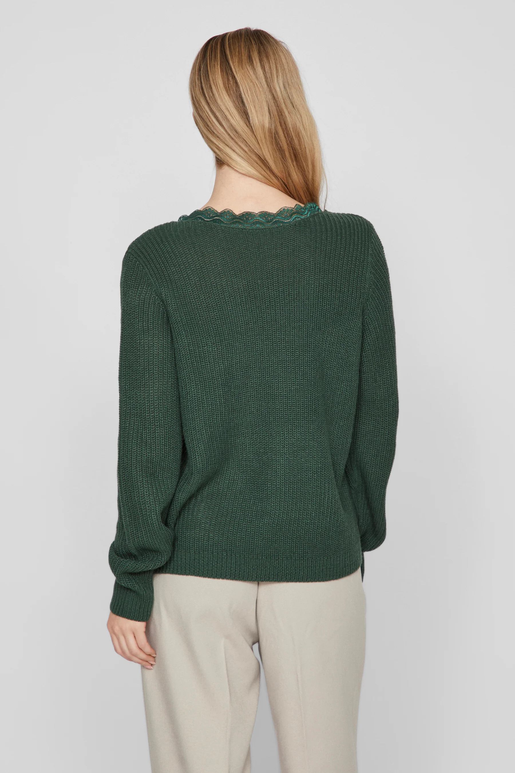 Pull met V-hals - groen - Image 3
