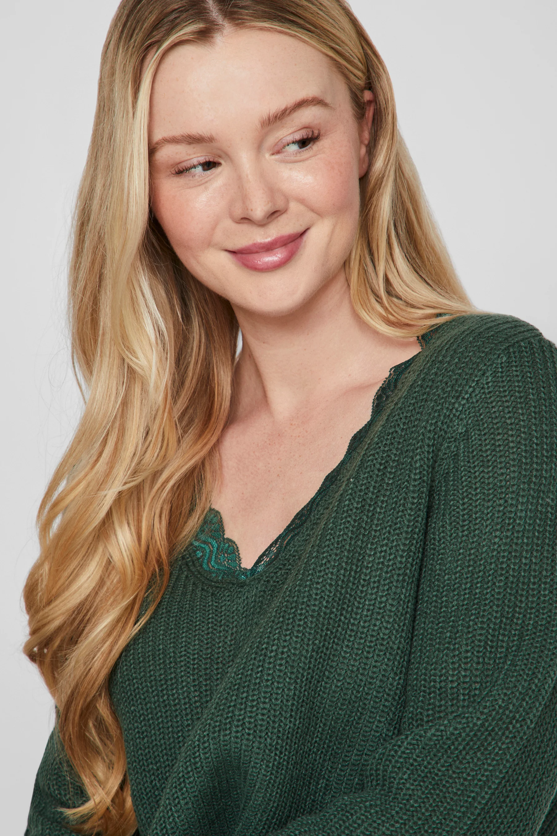 Pull met V-hals - groen - Image 4