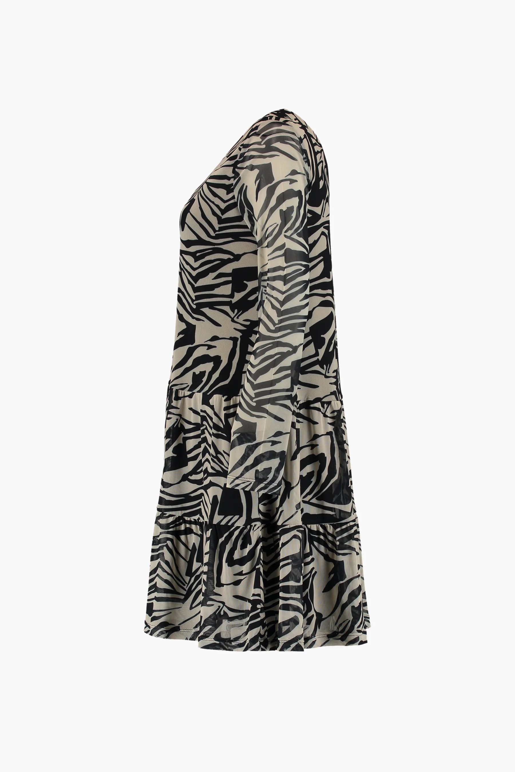 Kleedje met lange mouwen - beige - Image 3